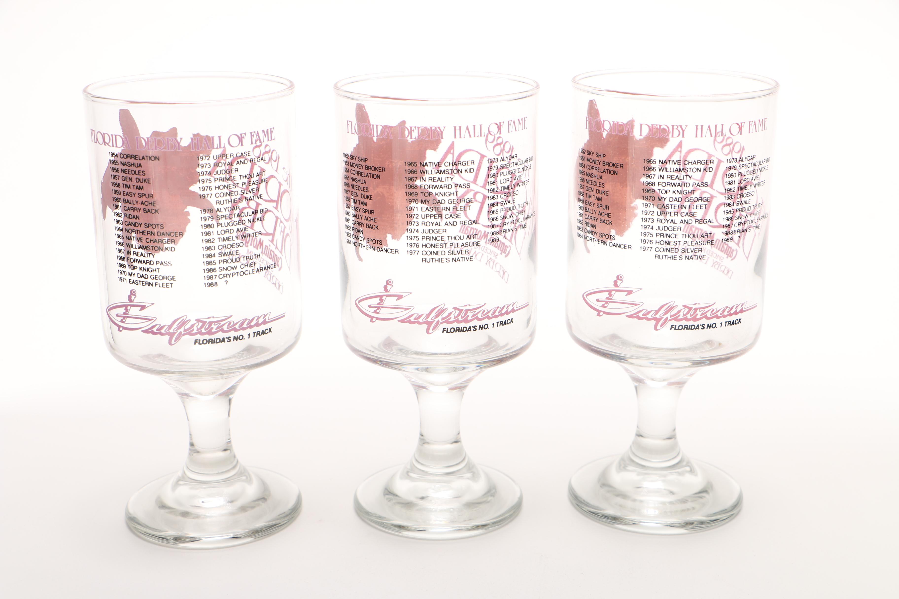 80s Florida Derby Footed Highball Collectible Glasses
