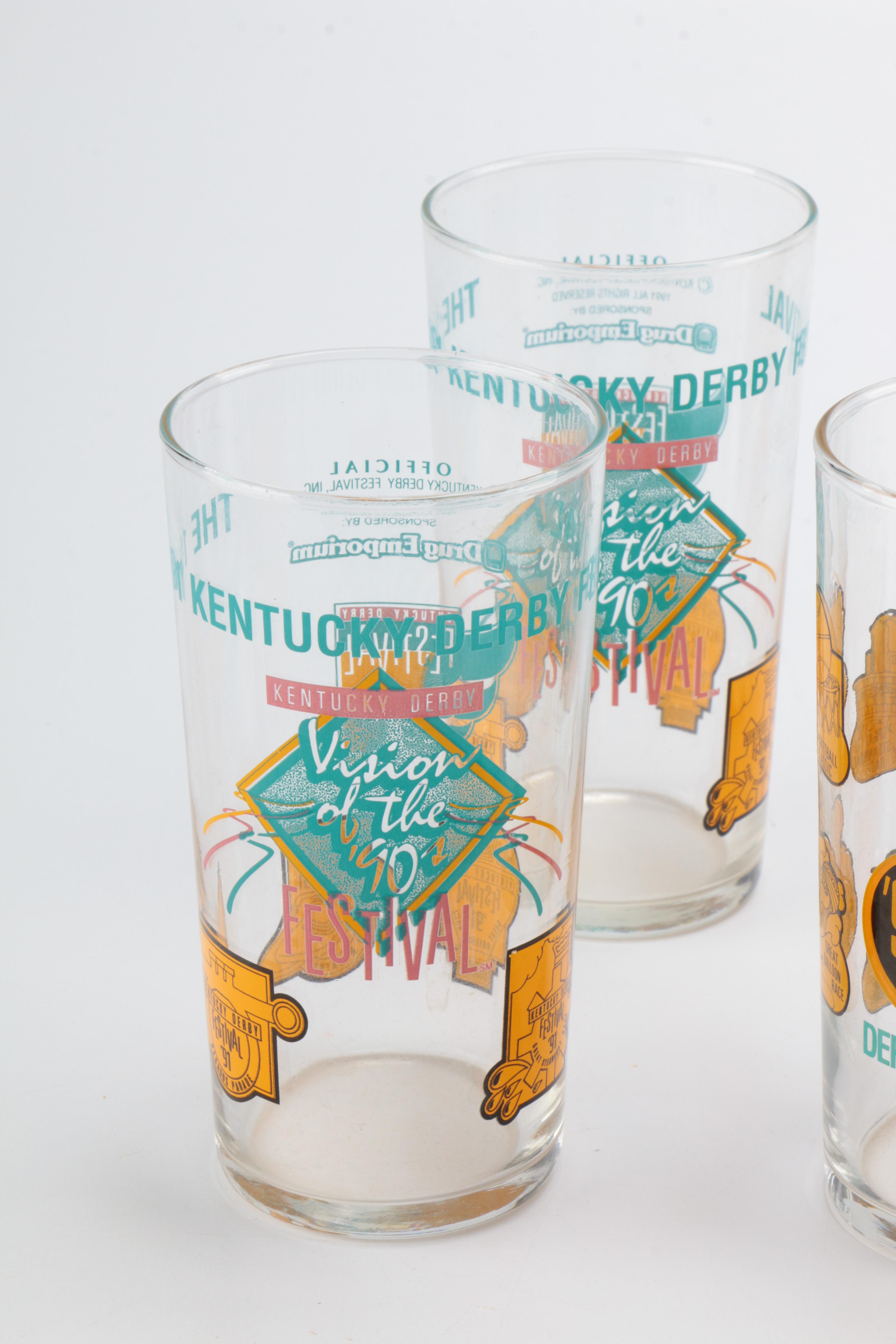 1990s Kentucky Derby Festival Glasses