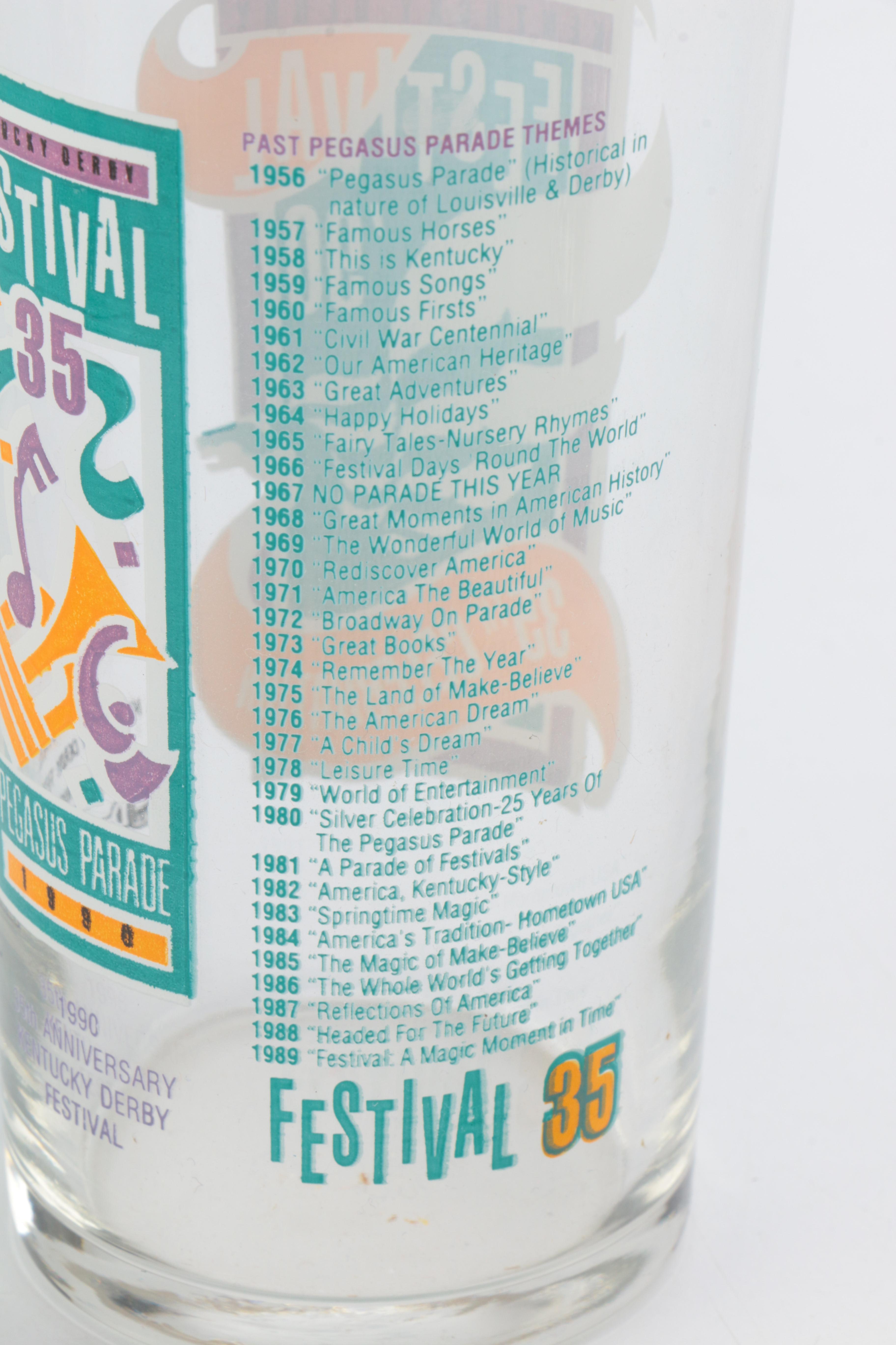 1990s Kentucky Derby Festival Glasses