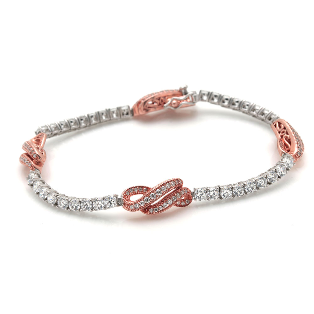 Sterling Silver Cubic Zirconia Earrings and Vanna K. Cubic Zirconia Bracelet