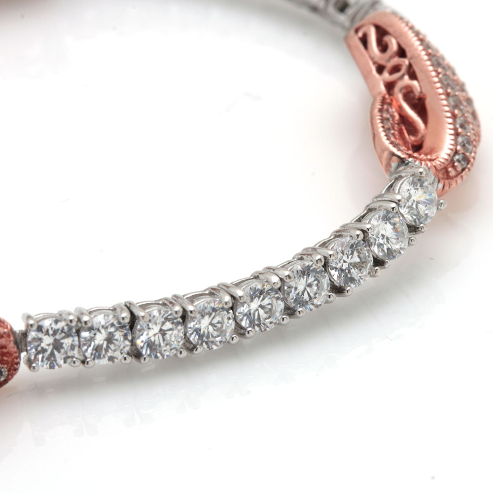 Sterling Silver Cubic Zirconia Earrings and Vanna K. Cubic Zirconia Bracelet