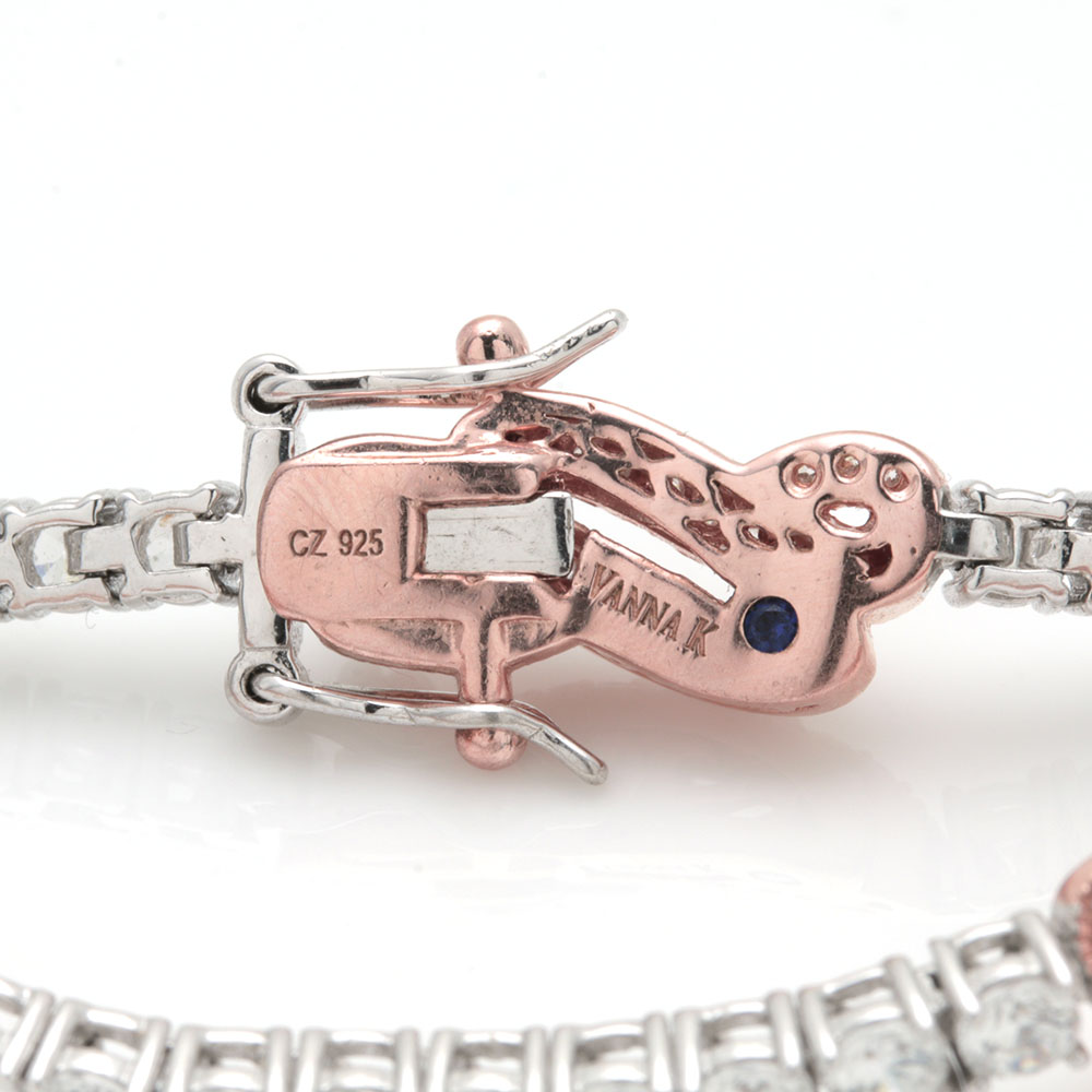 Sterling Silver Cubic Zirconia Earrings and Vanna K. Cubic Zirconia Bracelet