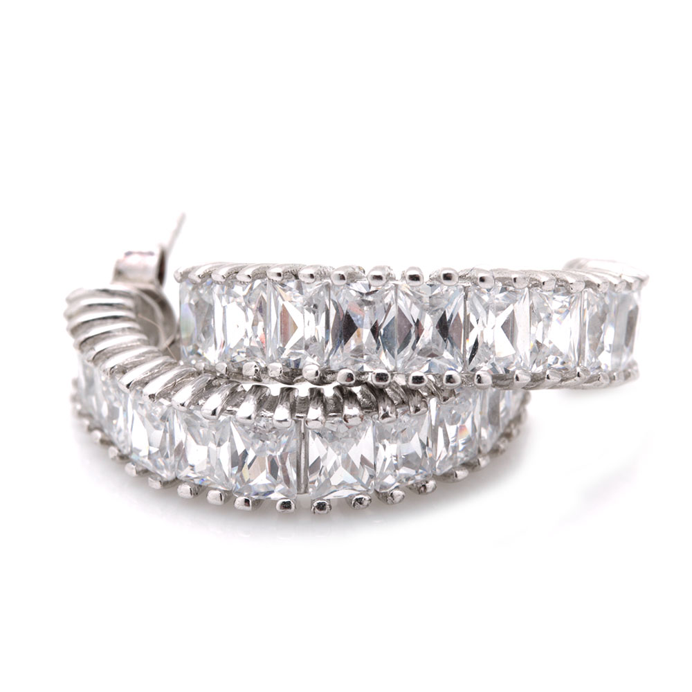 Sterling Silver Cubic Zirconia Earrings and Vanna K. Cubic Zirconia Bracelet