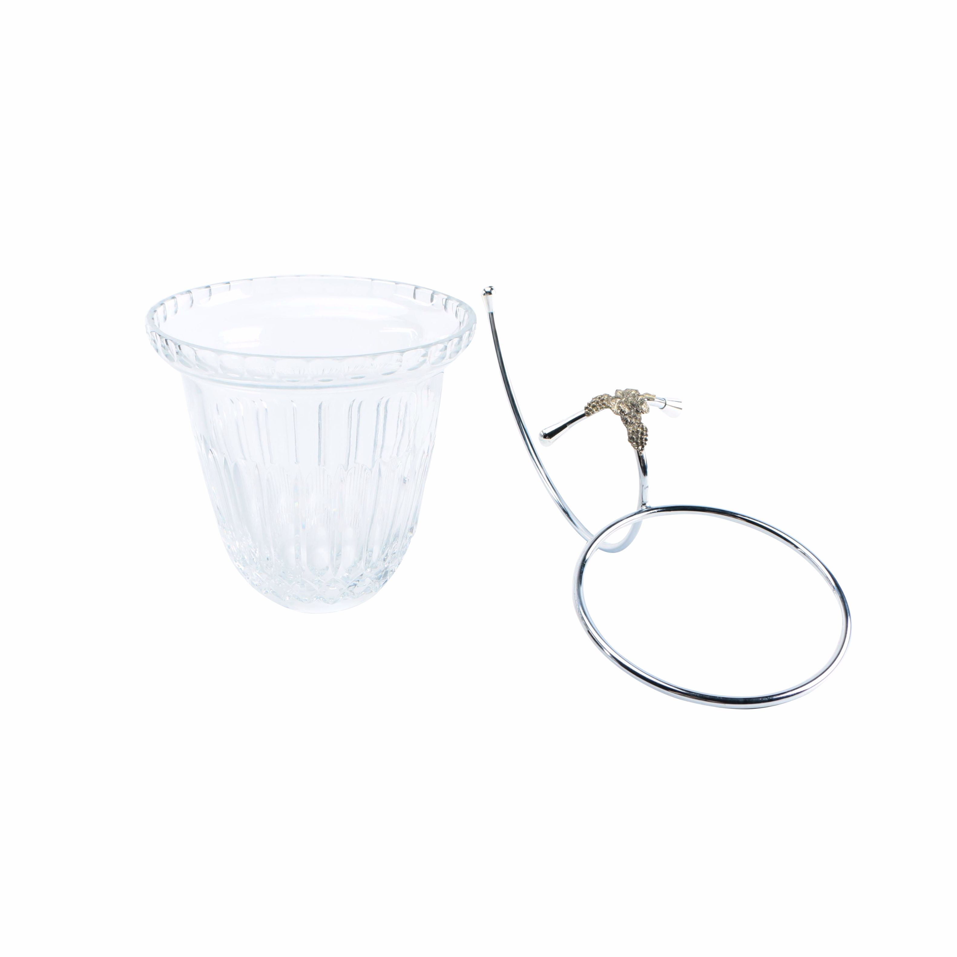 Crystal Bowl From Design Guild With Metal Wire Holder