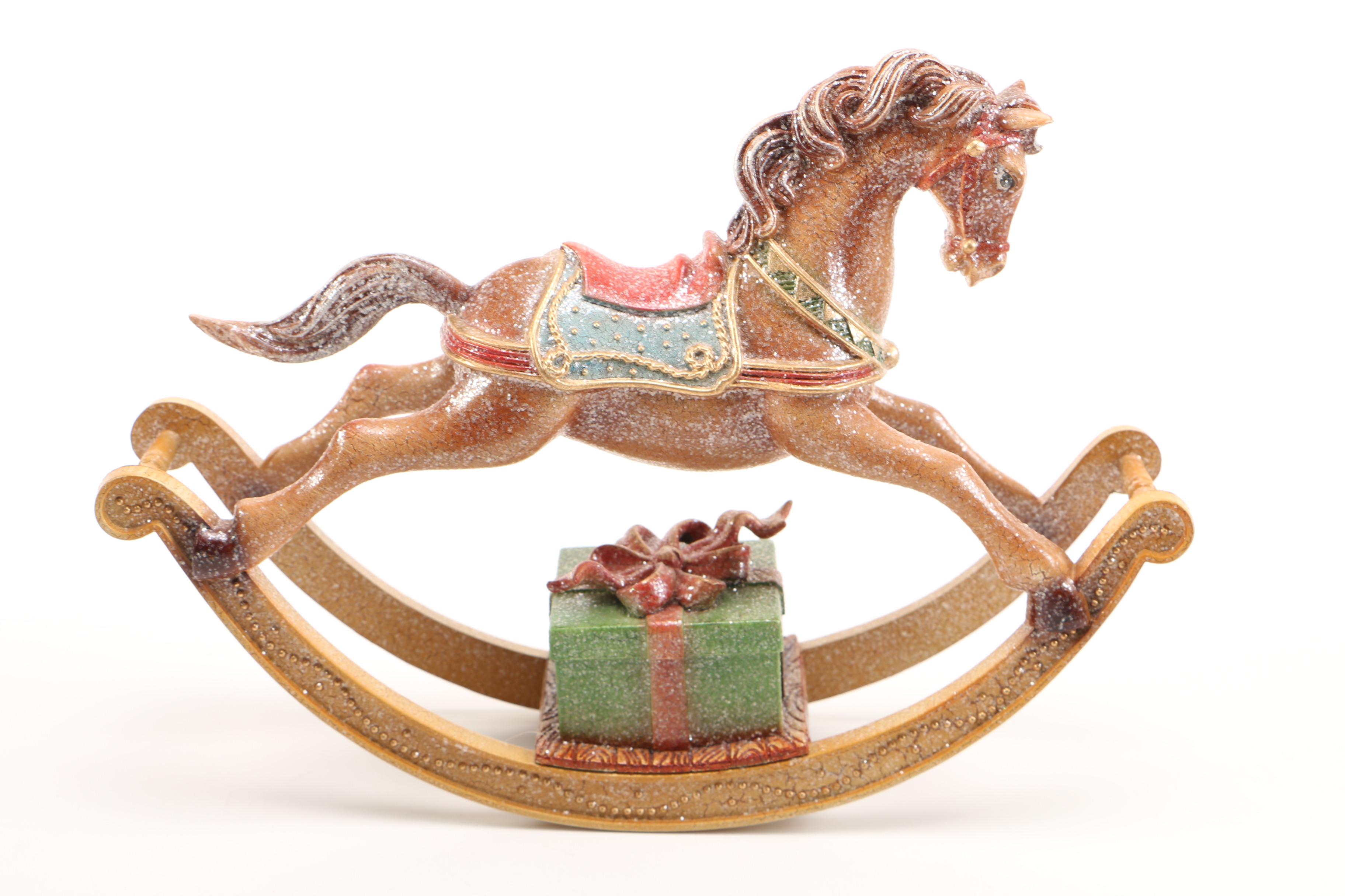 Three Kings Water Globe and Musical Rocking Horse