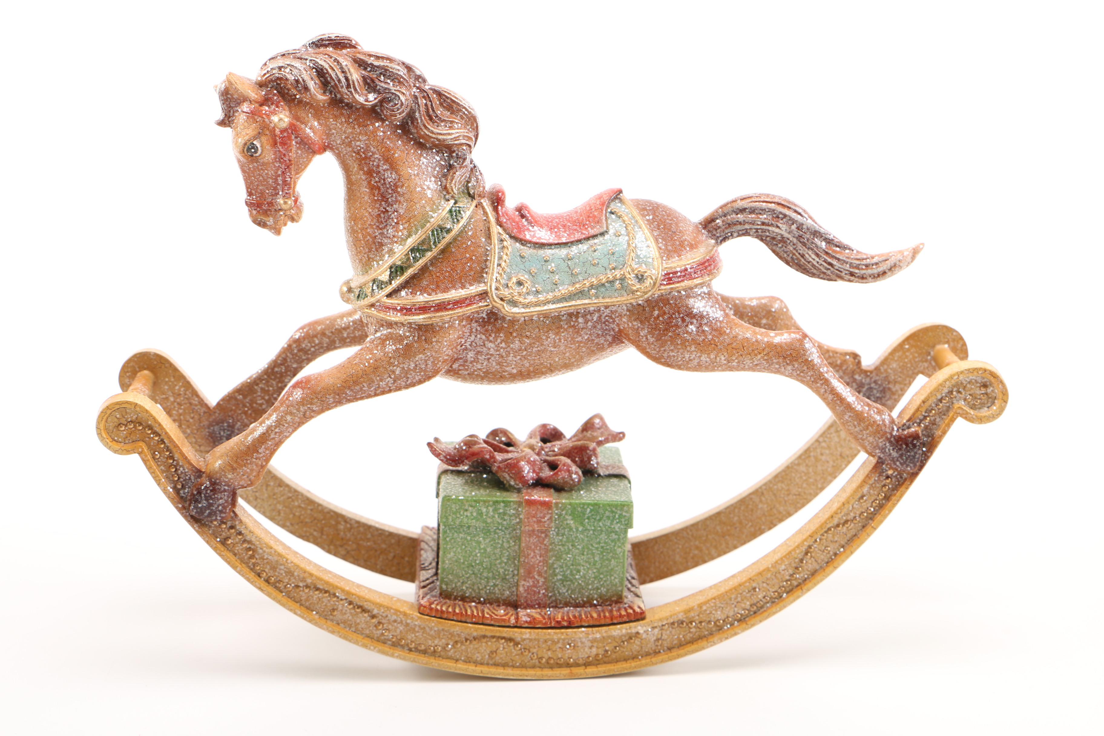 Three Kings Water Globe and Musical Rocking Horse