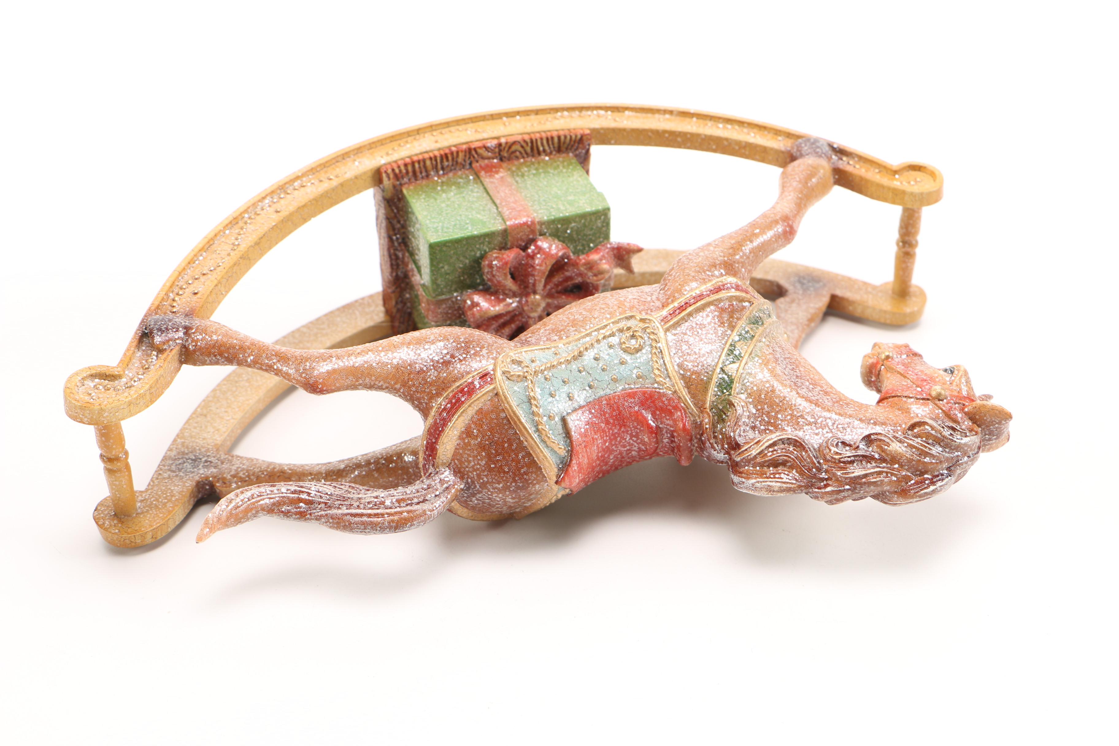 Three Kings Water Globe and Musical Rocking Horse