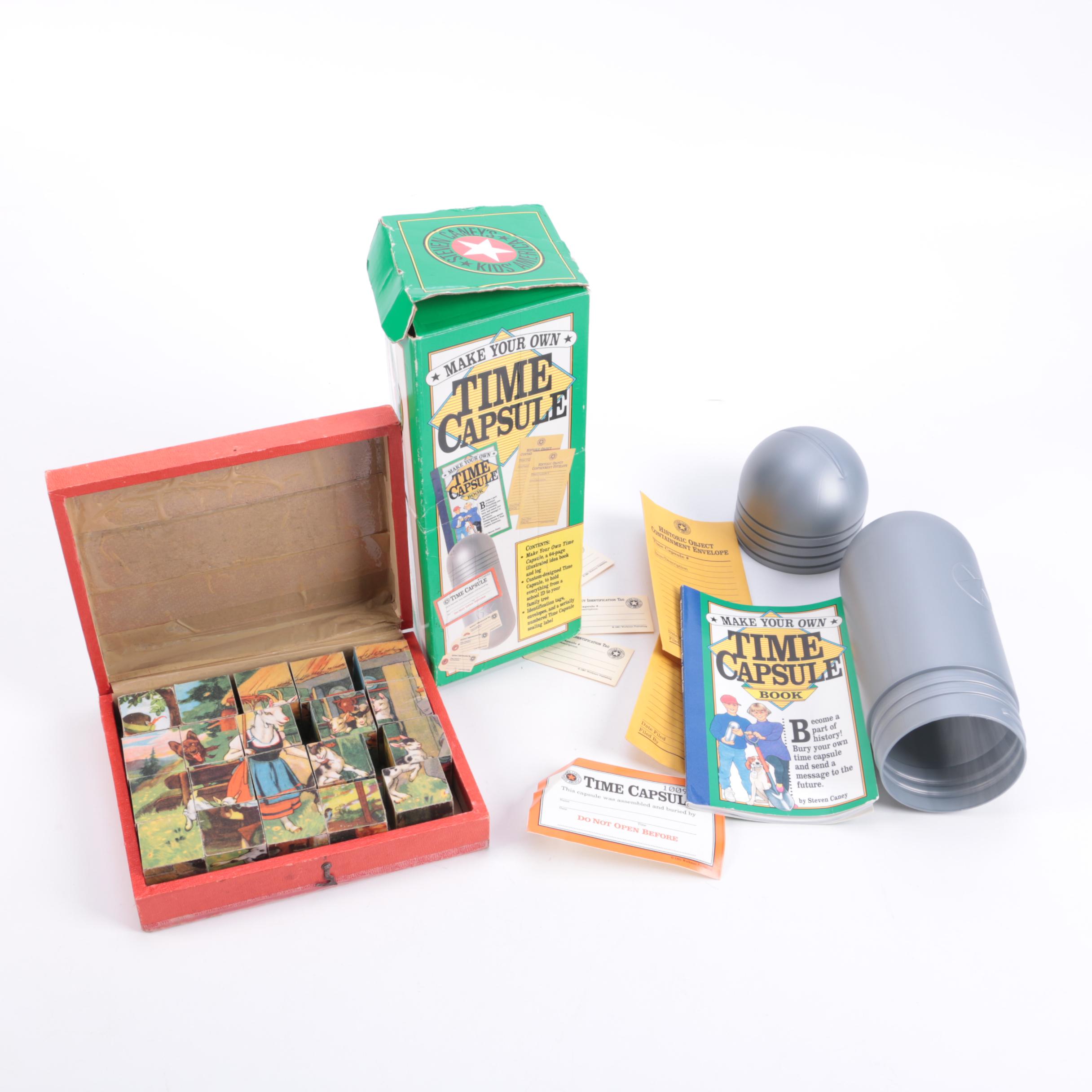 Block Puzzle Set and Time Capsule Toy
