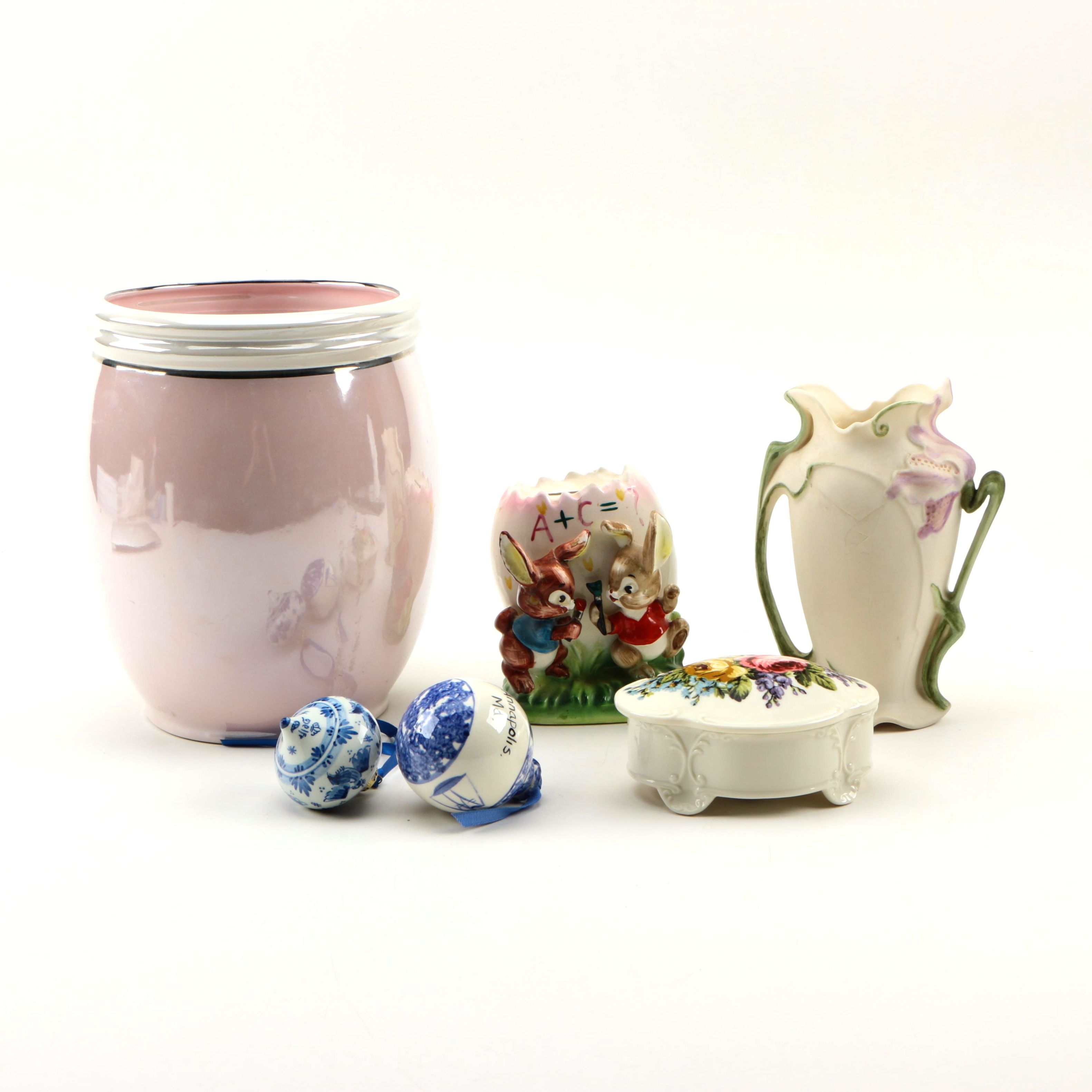 Assorted Ceramic Decor Including Delft