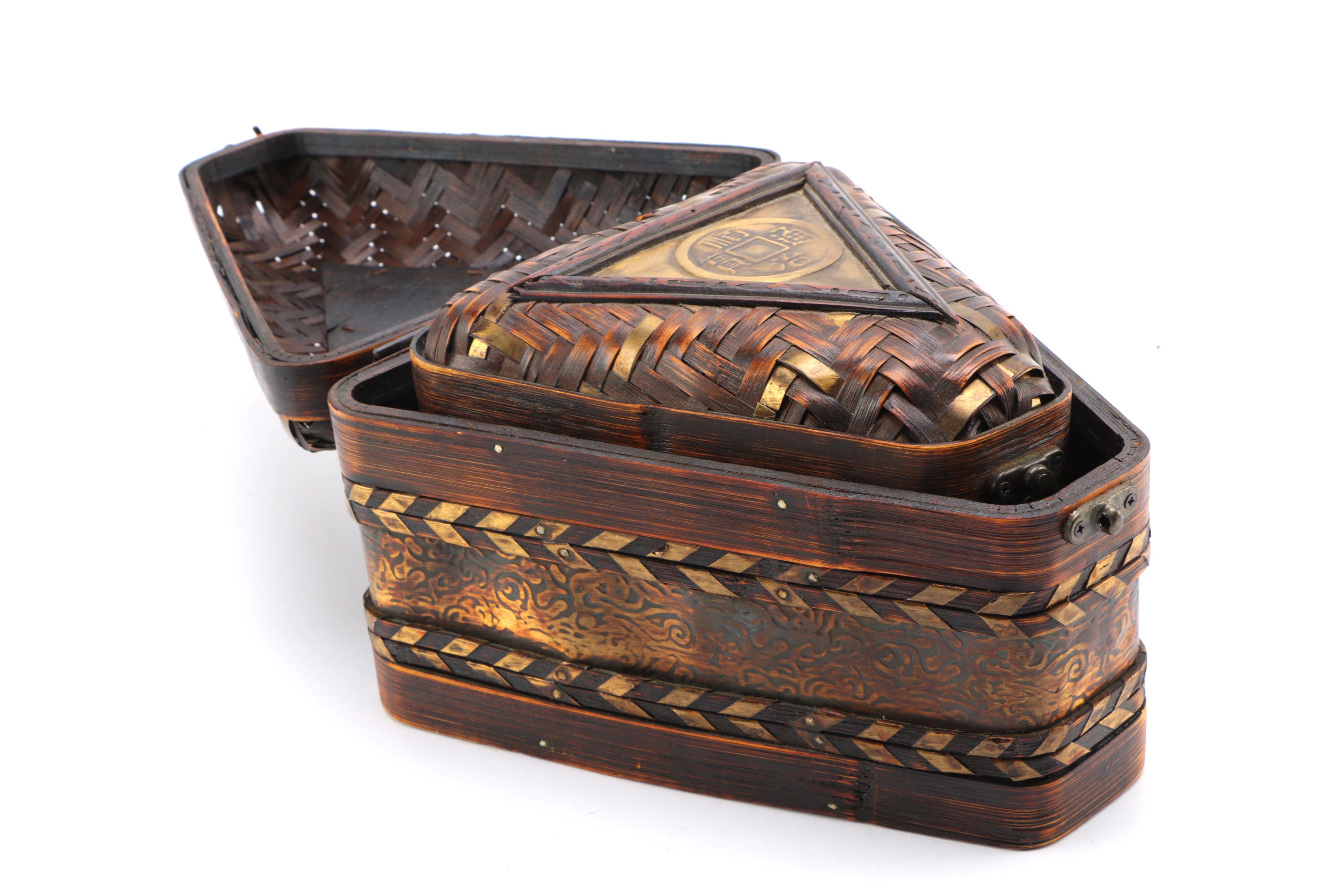 Chinese Inspired Wicker Storage Boxes