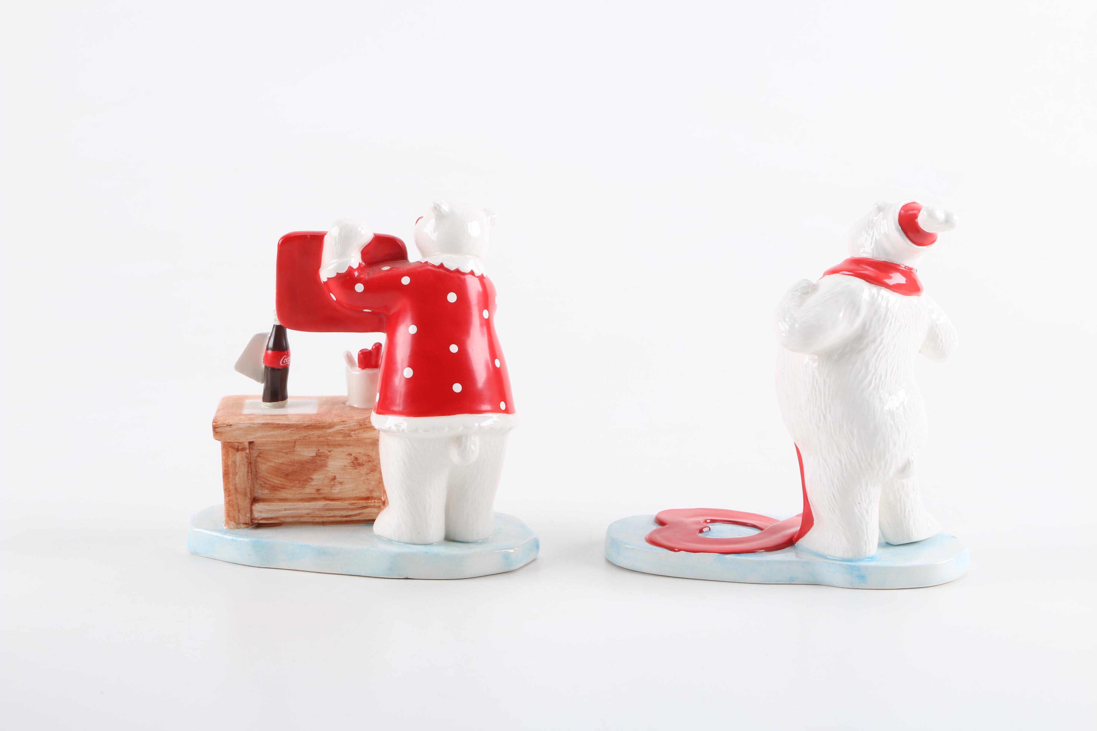 Collection of Coca-Cola Porcelain Bear Figurines