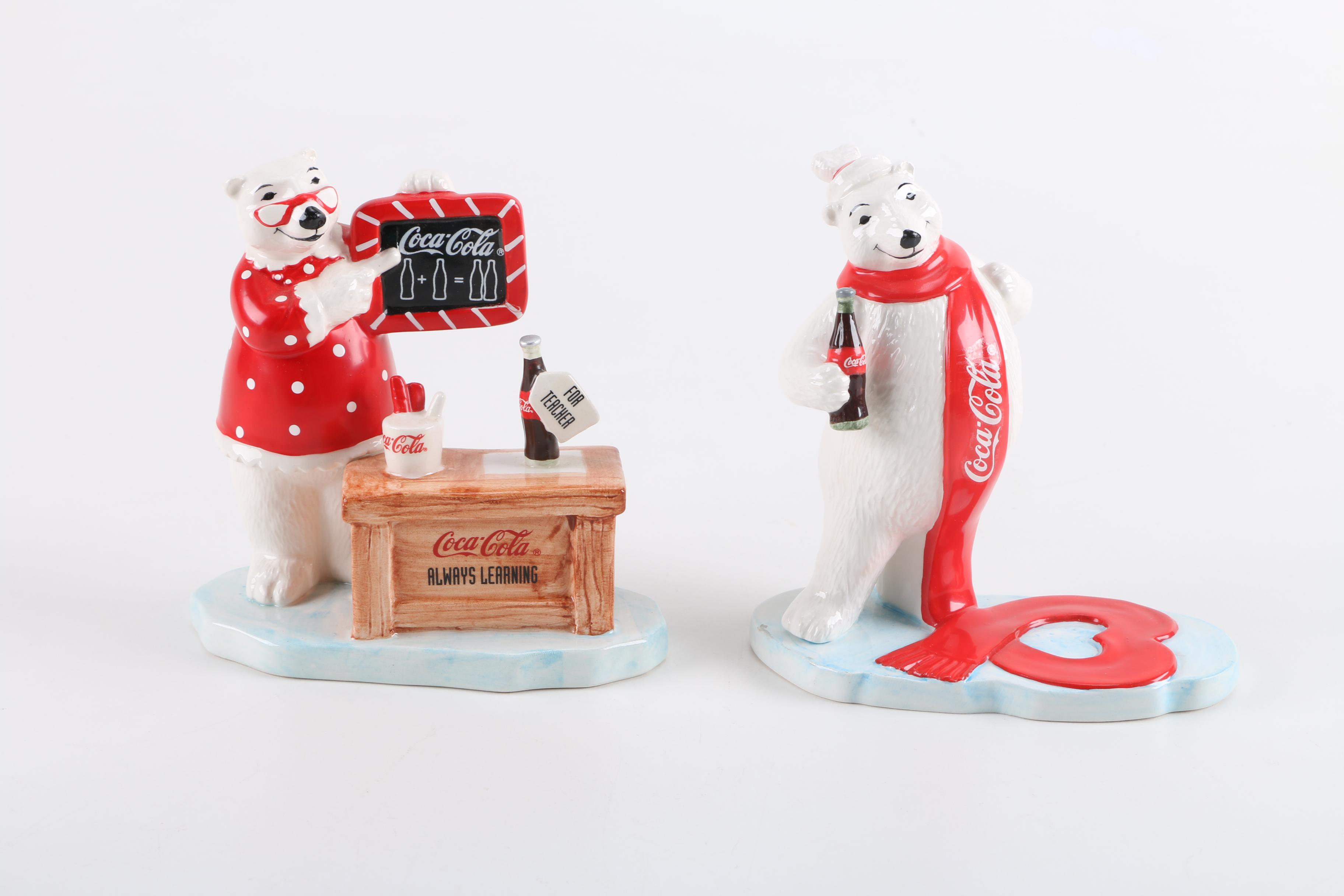 Collection of Coca-Cola Porcelain Bear Figurines