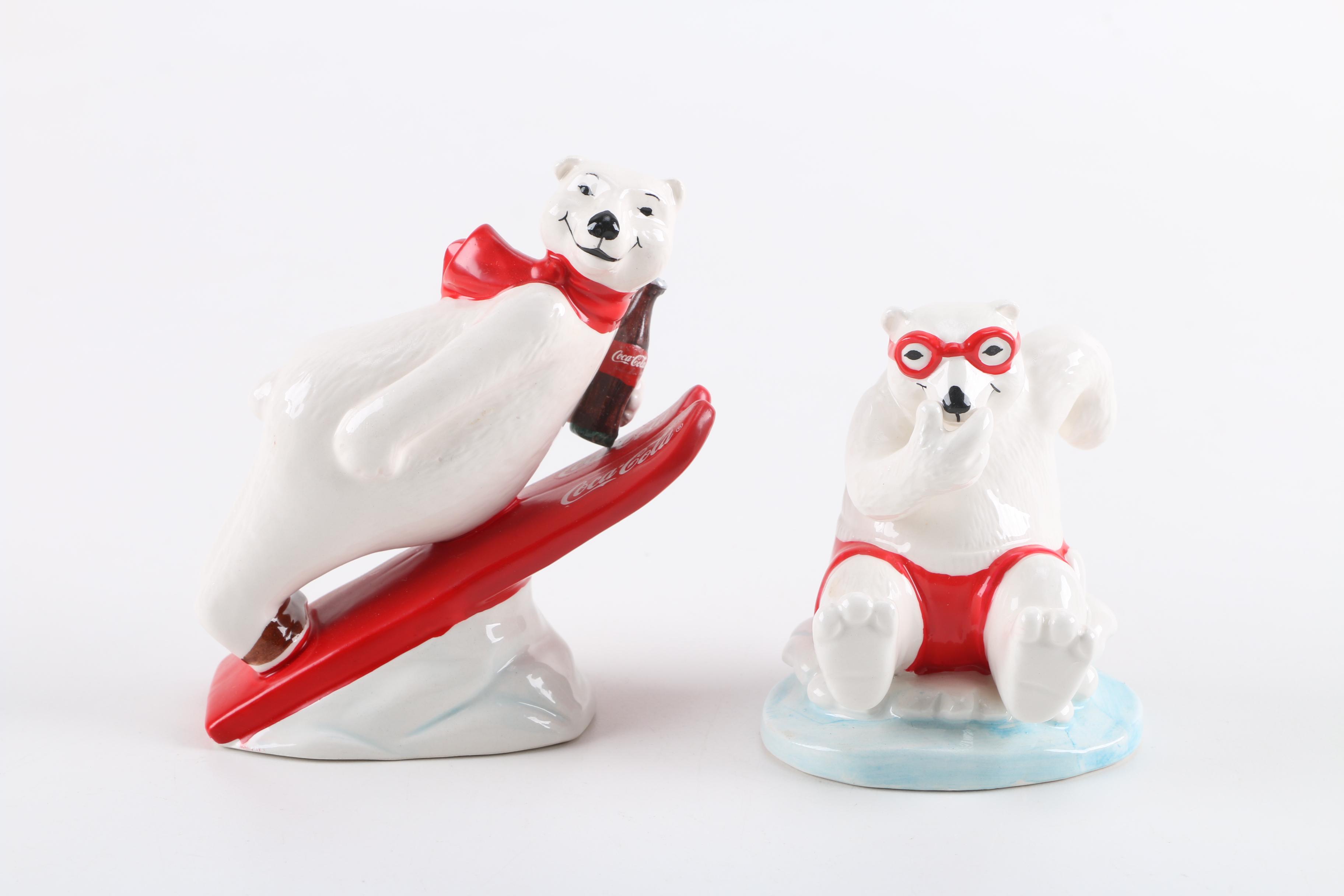 Collection of Coca-Cola Porcelain Bear Figurines