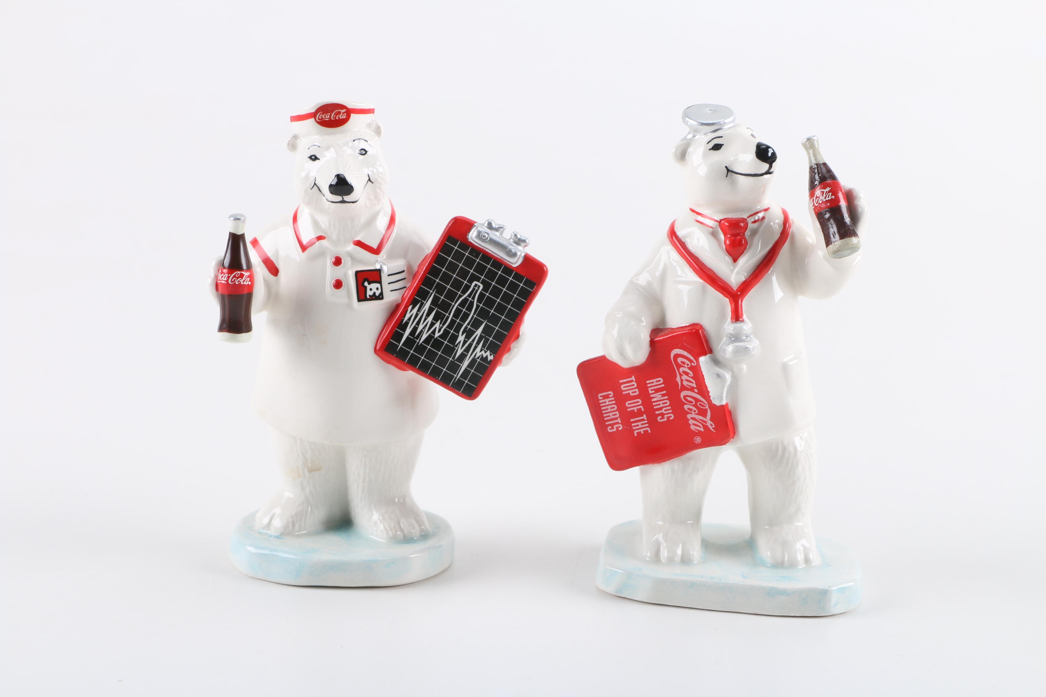 Collection of Coca-Cola Porcelain Bear Figurines
