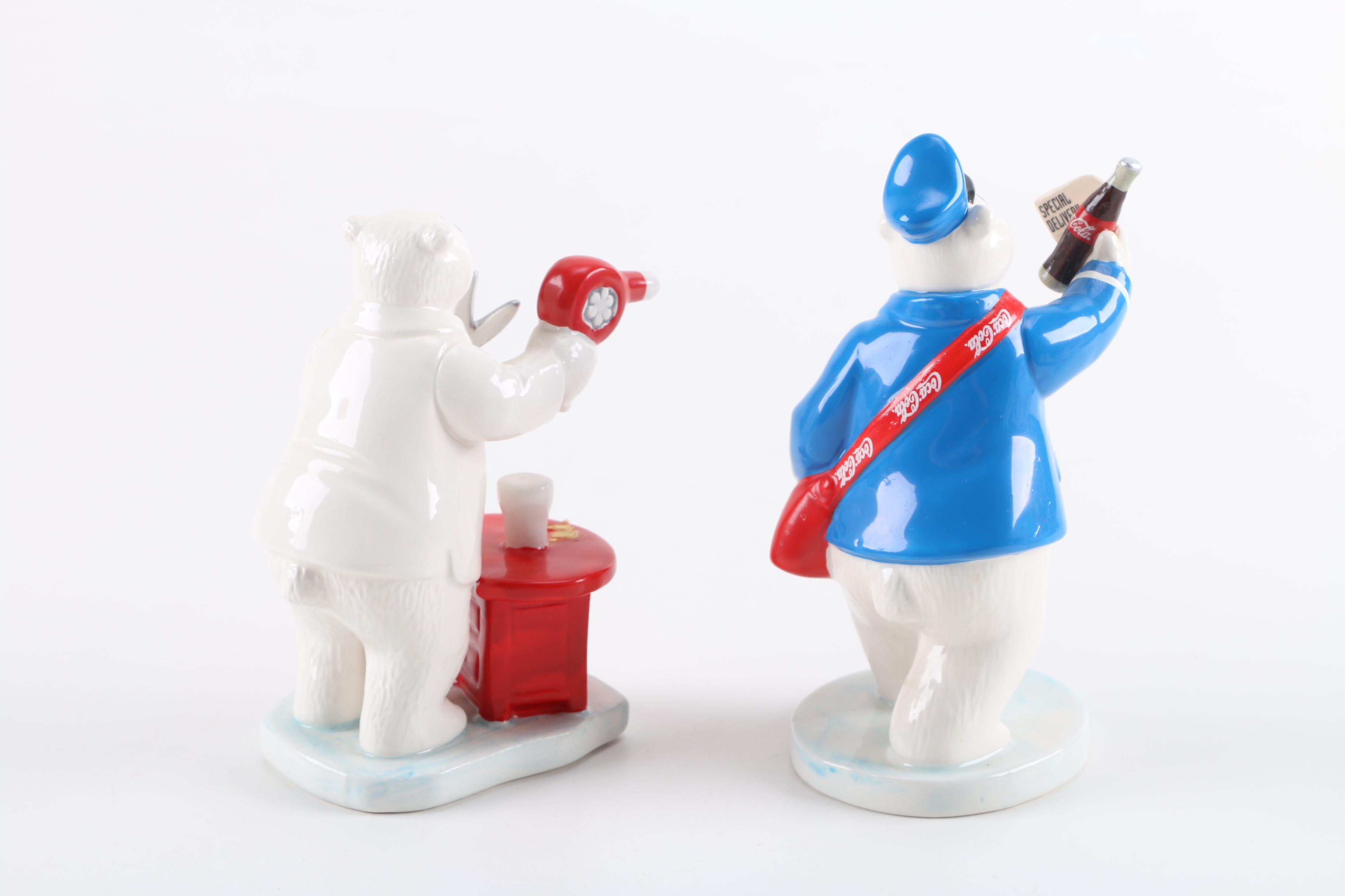 Collection of Coca-Cola Porcelain Bear Figurines