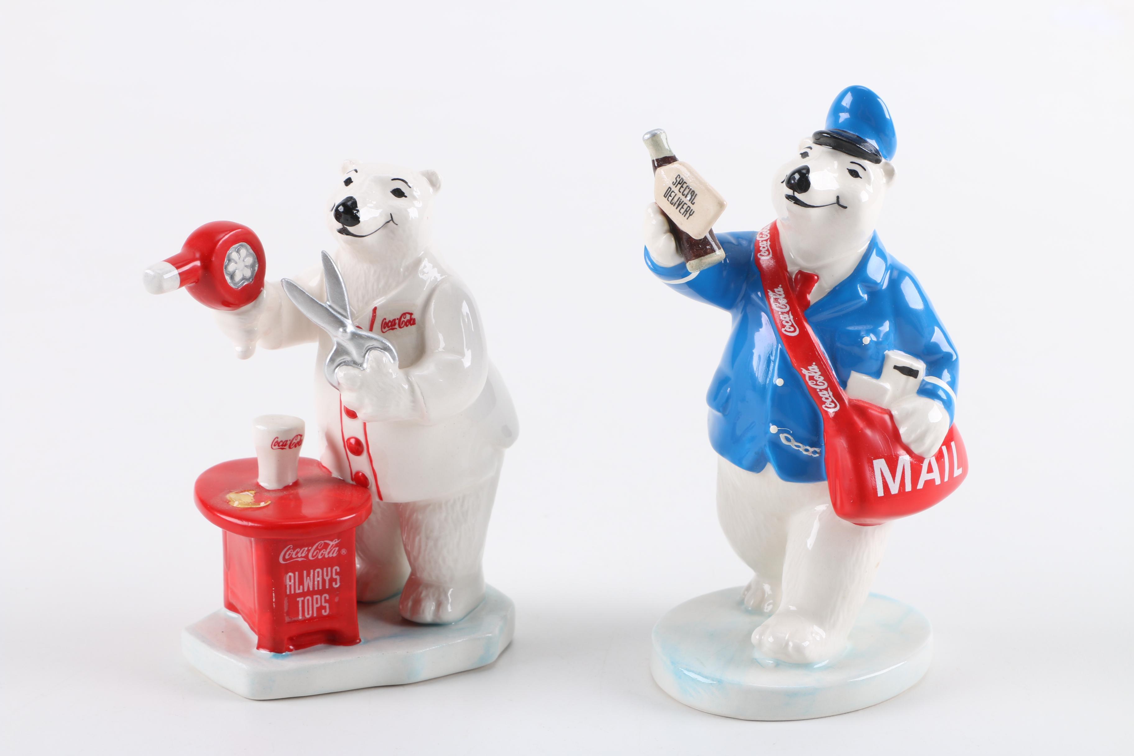 Collection of Coca-Cola Porcelain Bear Figurines