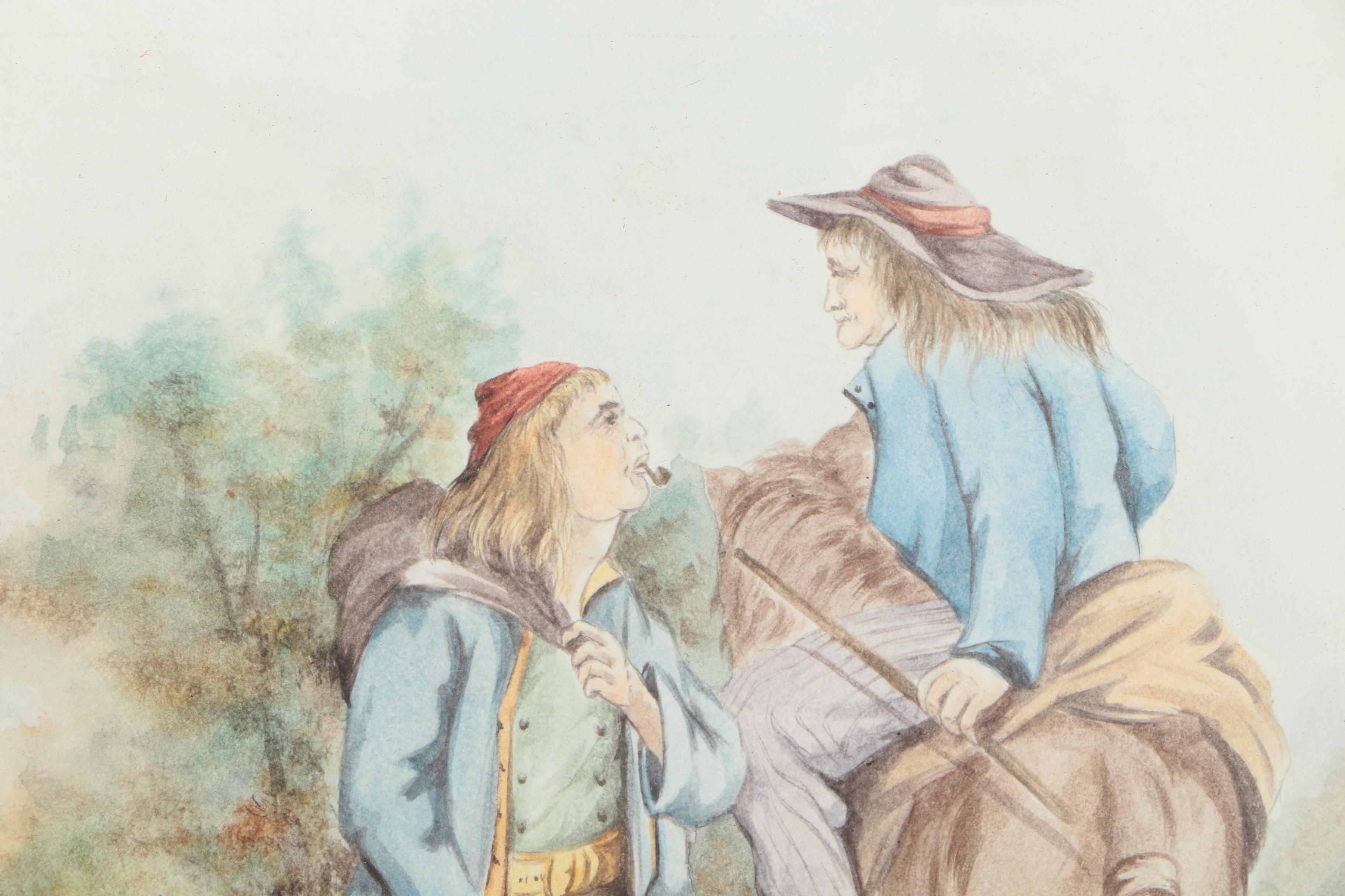 Lalys Watercolor on Cardboard of Farmhands