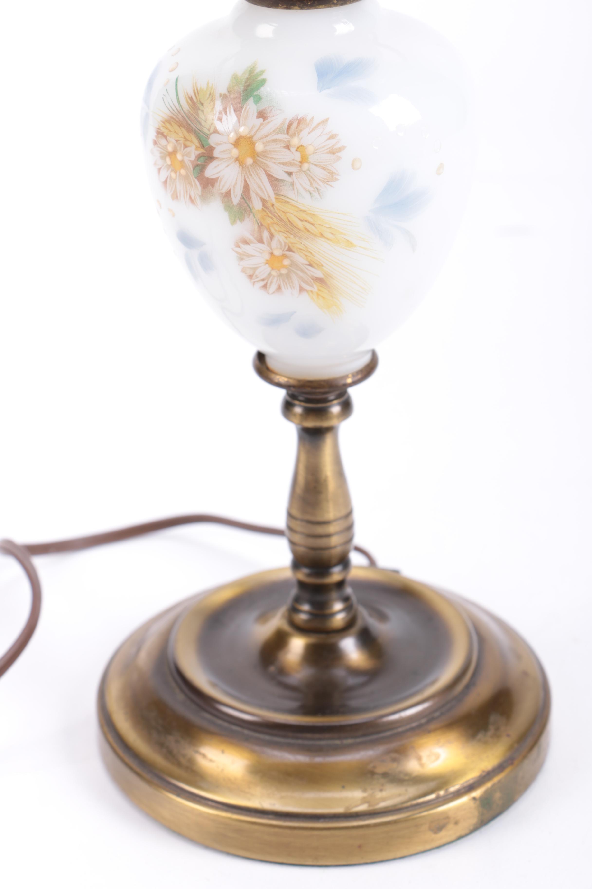 Milk Glass Lamp With an Oil Lamp Style
