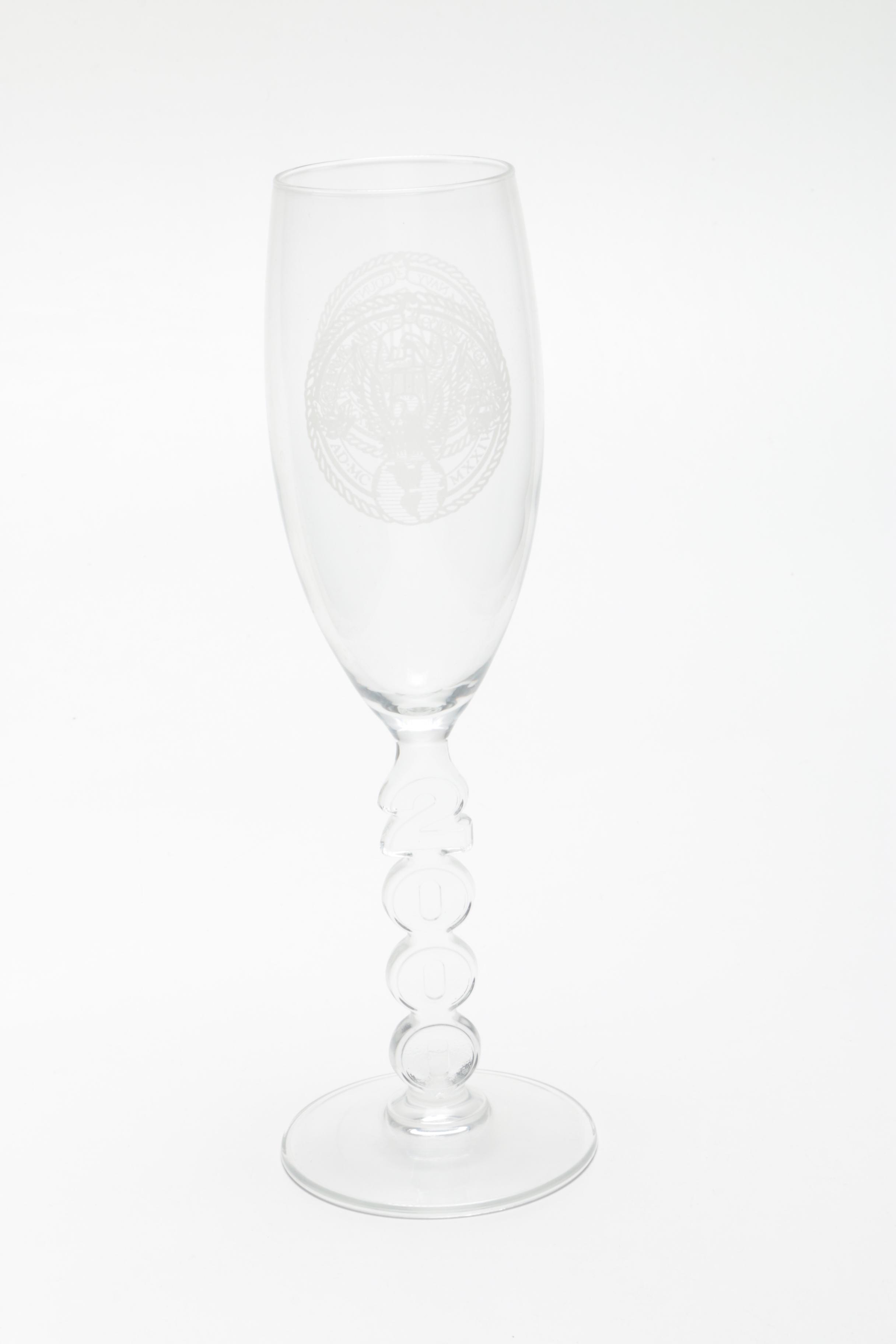 Glassware with Etched Navy Designs