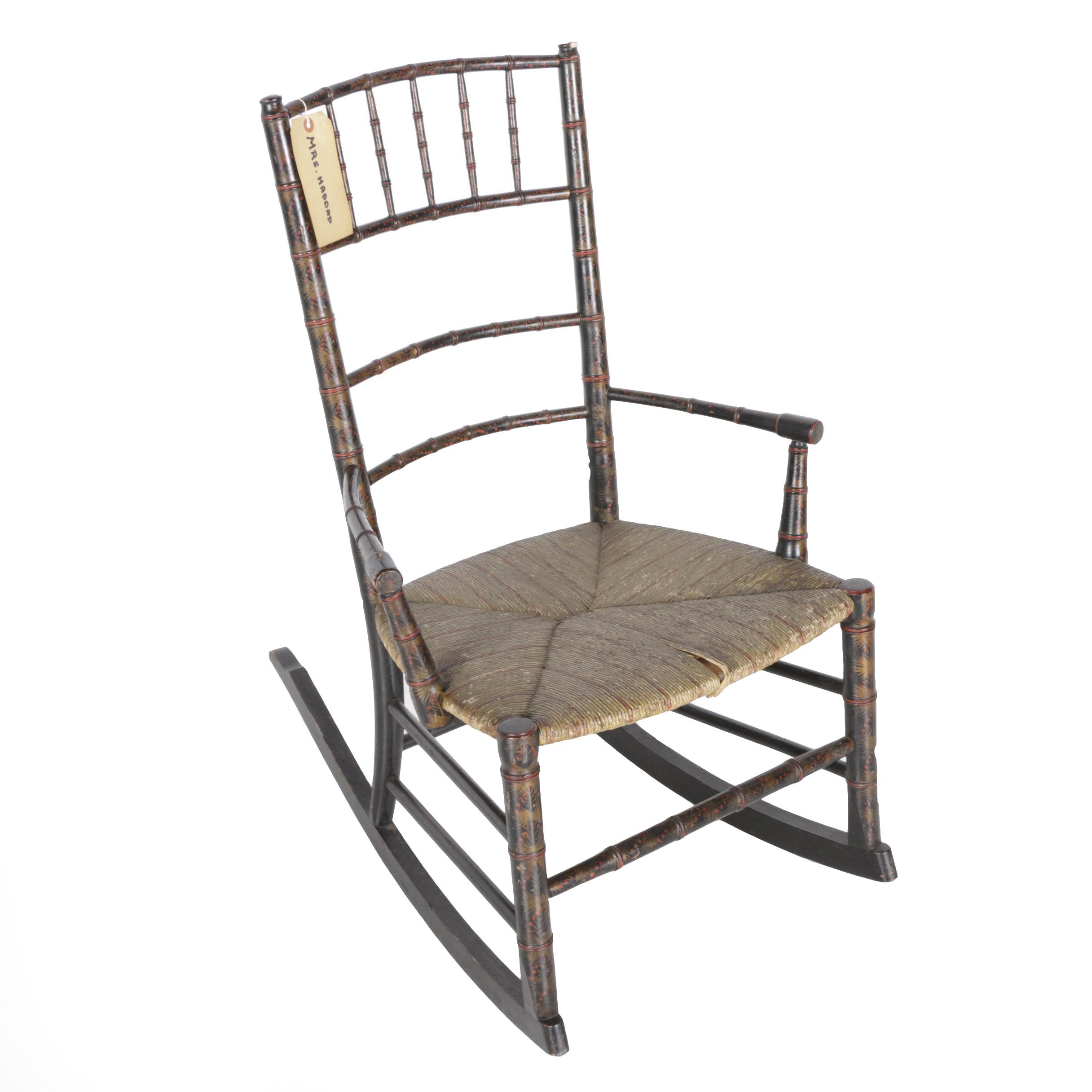 Wooden Hand-Painted Rocking Chair