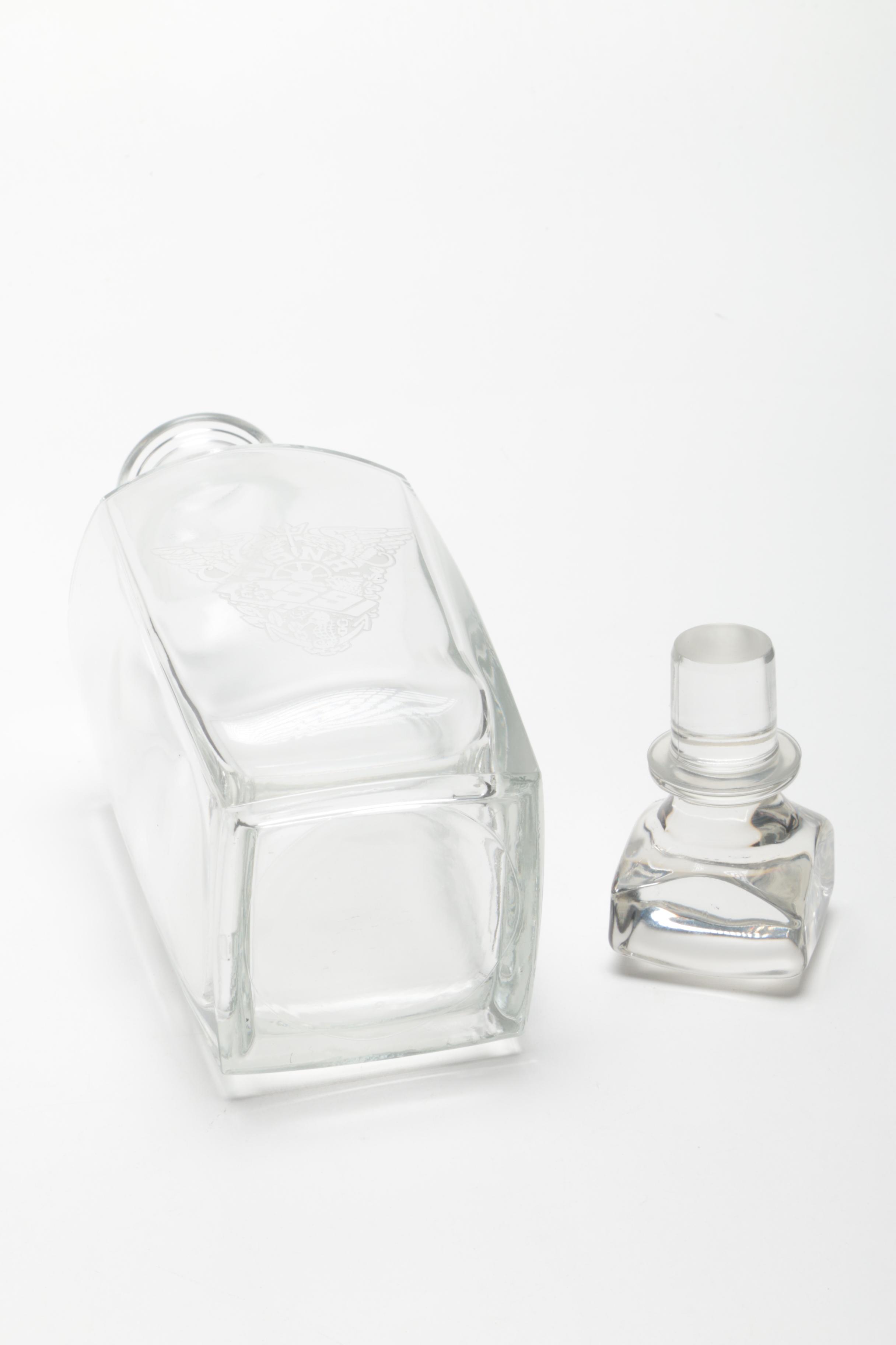 Glassware with Etched Navy Designs