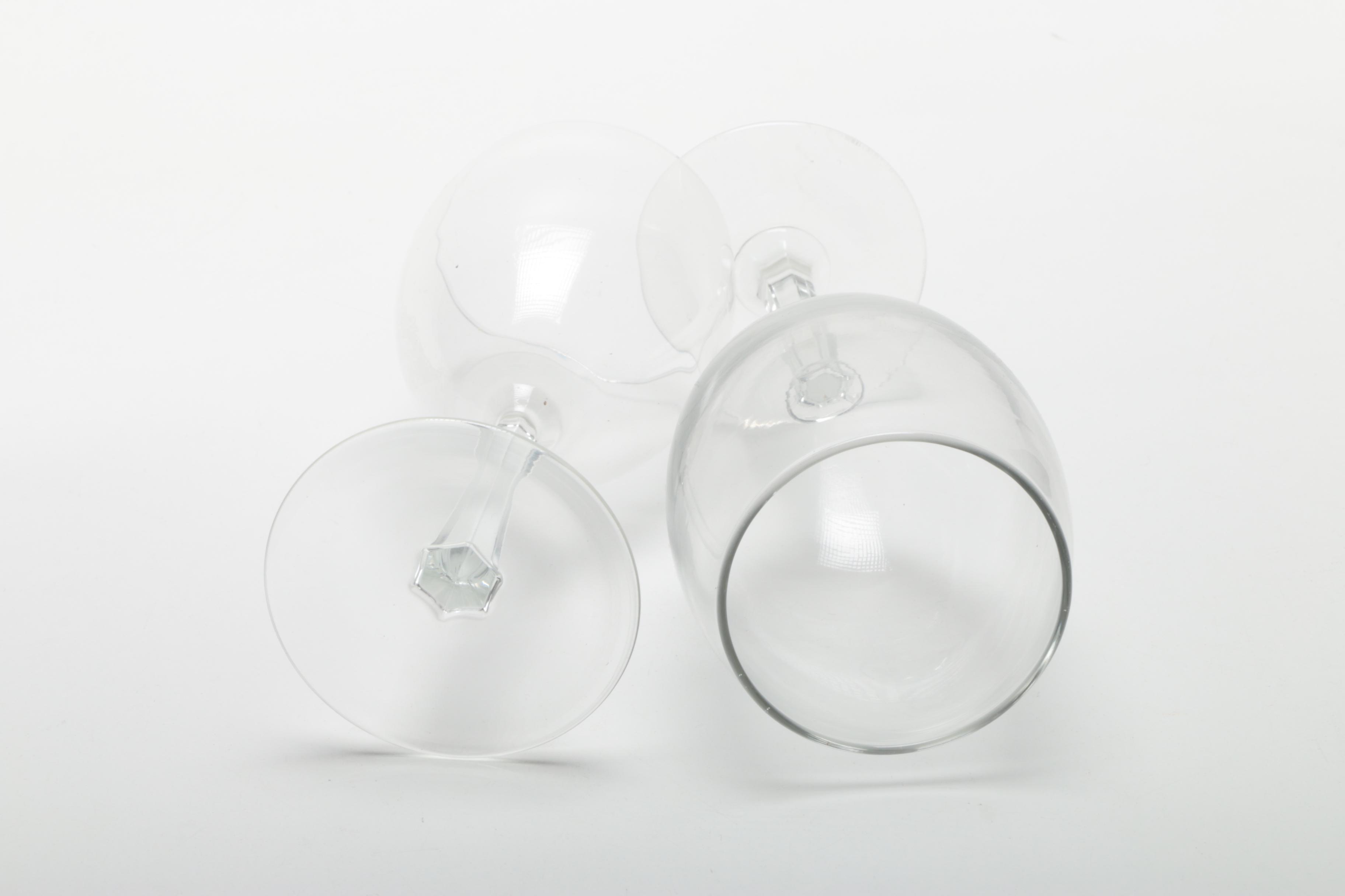 Glassware with Etched Navy Designs