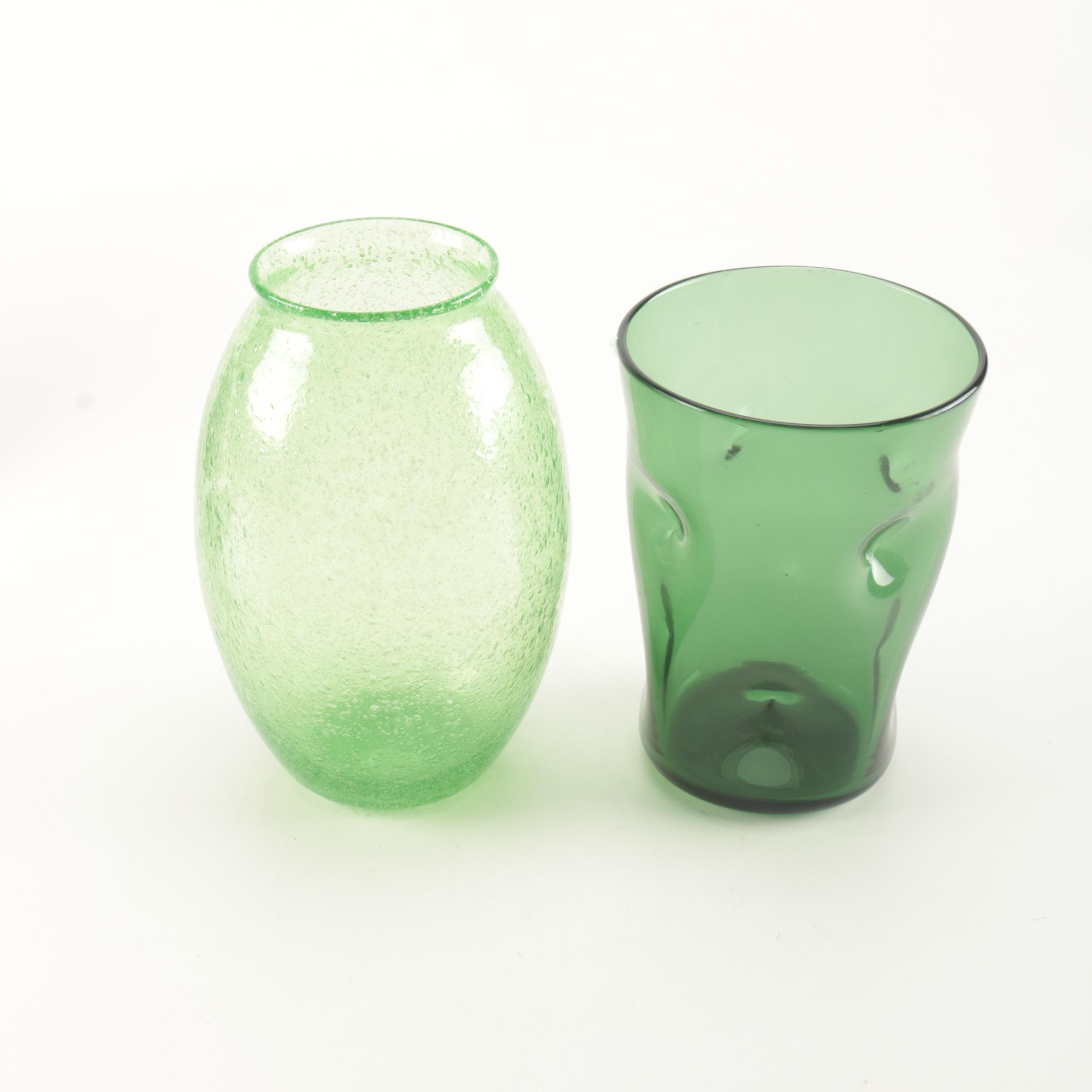 Green Glass Vases