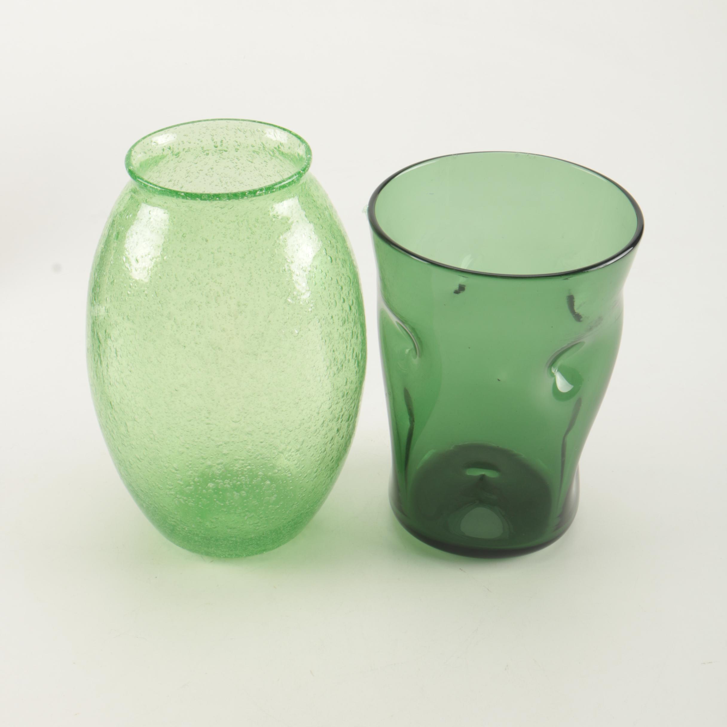 Green Glass Vases