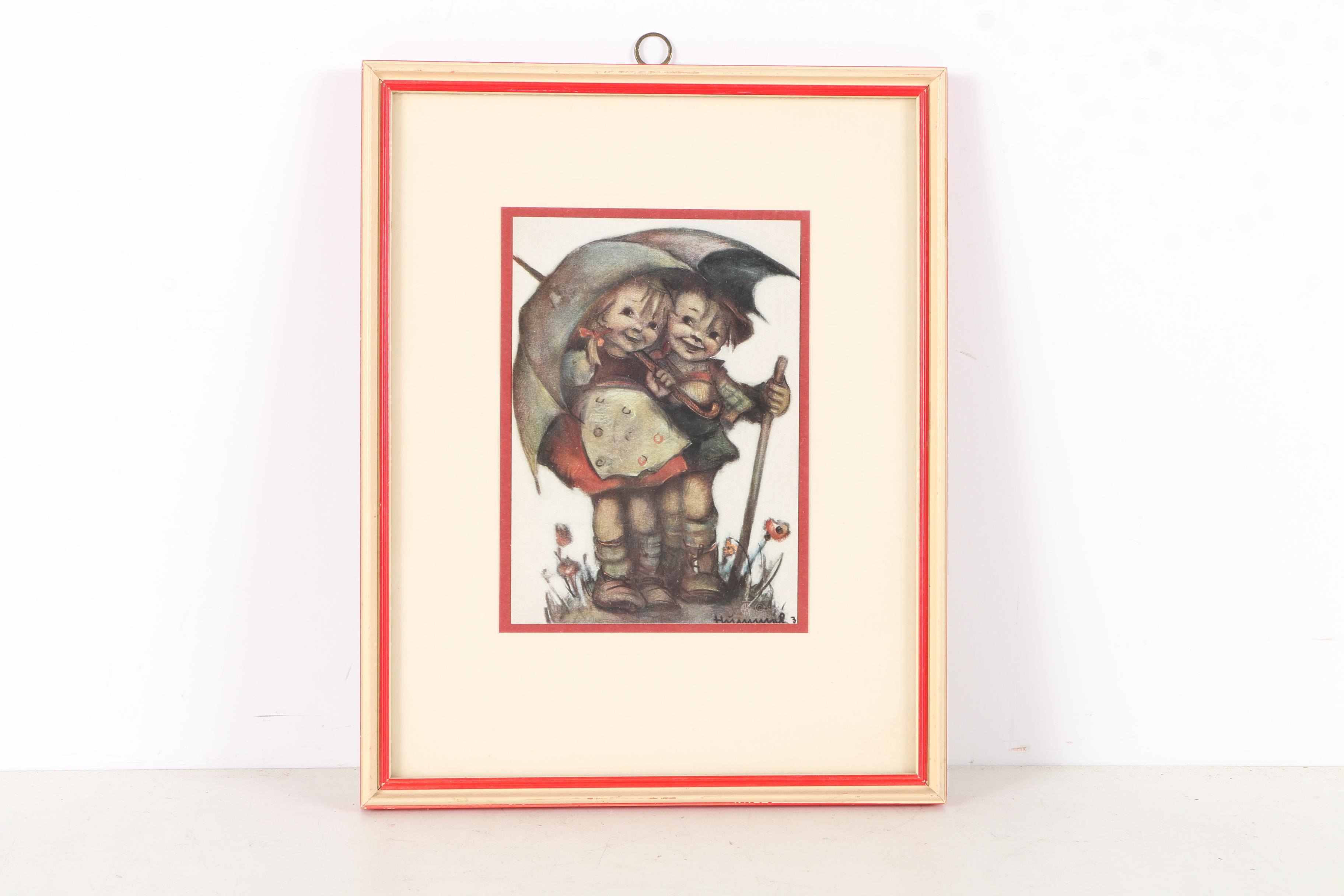 Hummel Offset Lithographs With Ceramic Pitcher