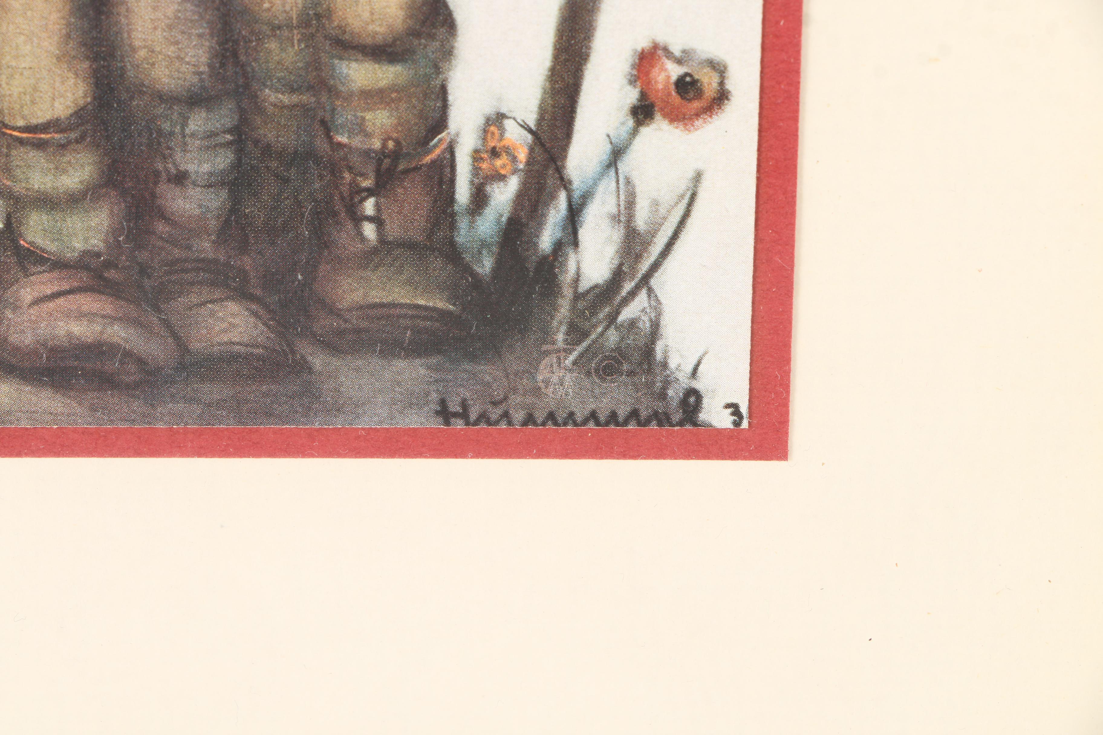 Hummel Offset Lithographs With Ceramic Pitcher