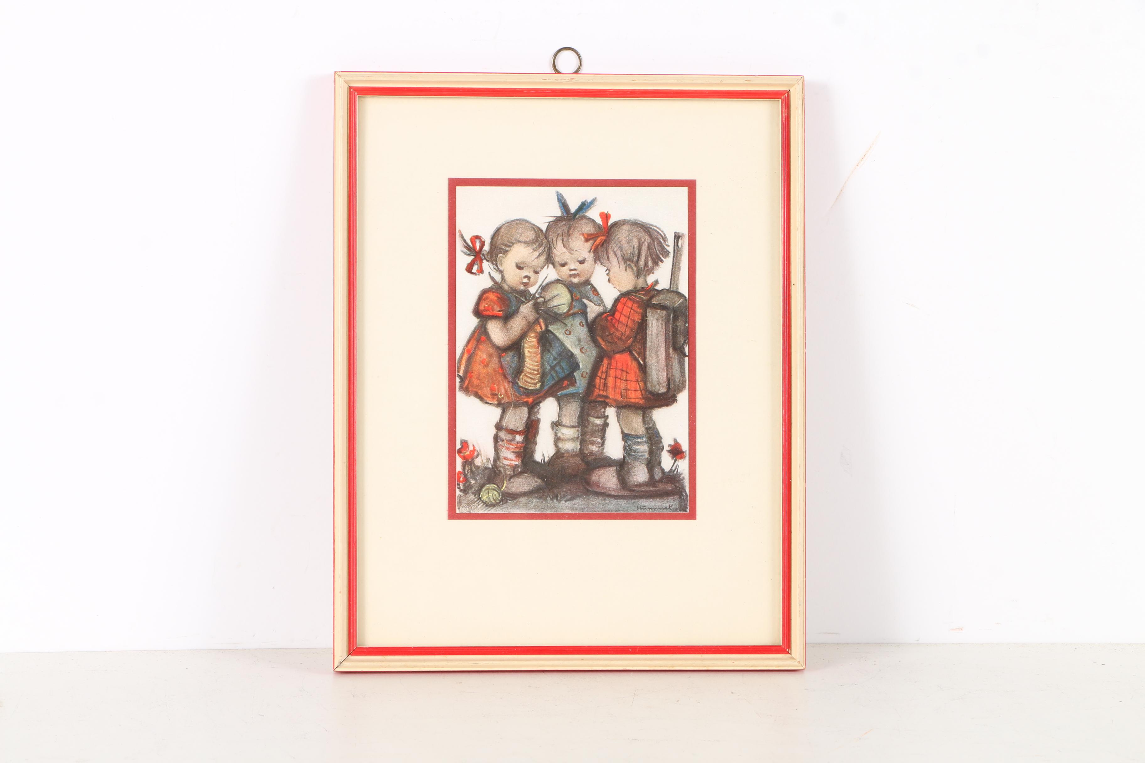 Hummel Offset Lithographs With Ceramic Pitcher