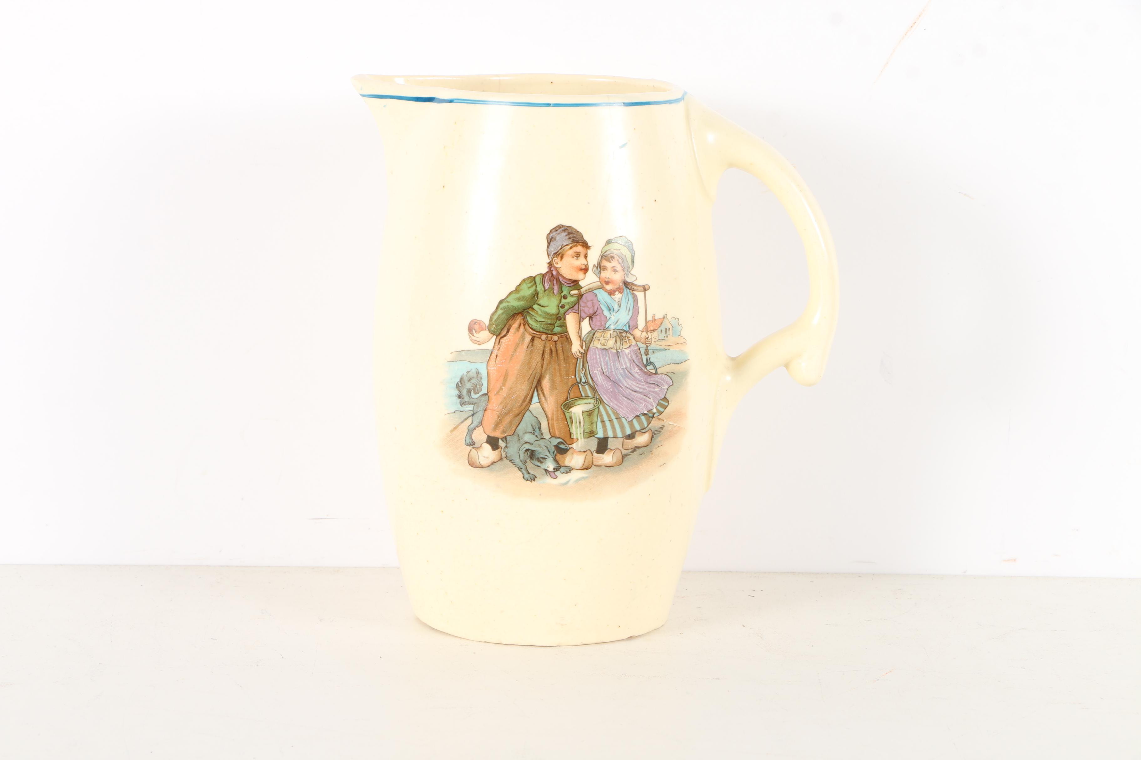 Hummel Offset Lithographs With Ceramic Pitcher