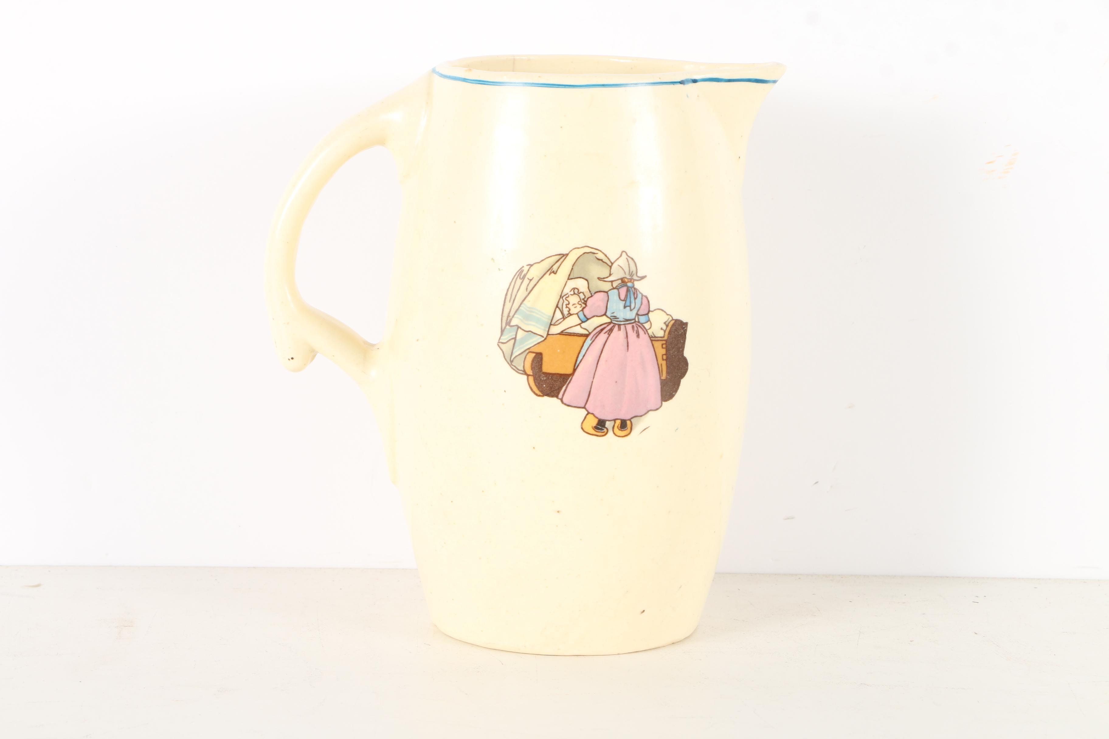 Hummel Offset Lithographs With Ceramic Pitcher