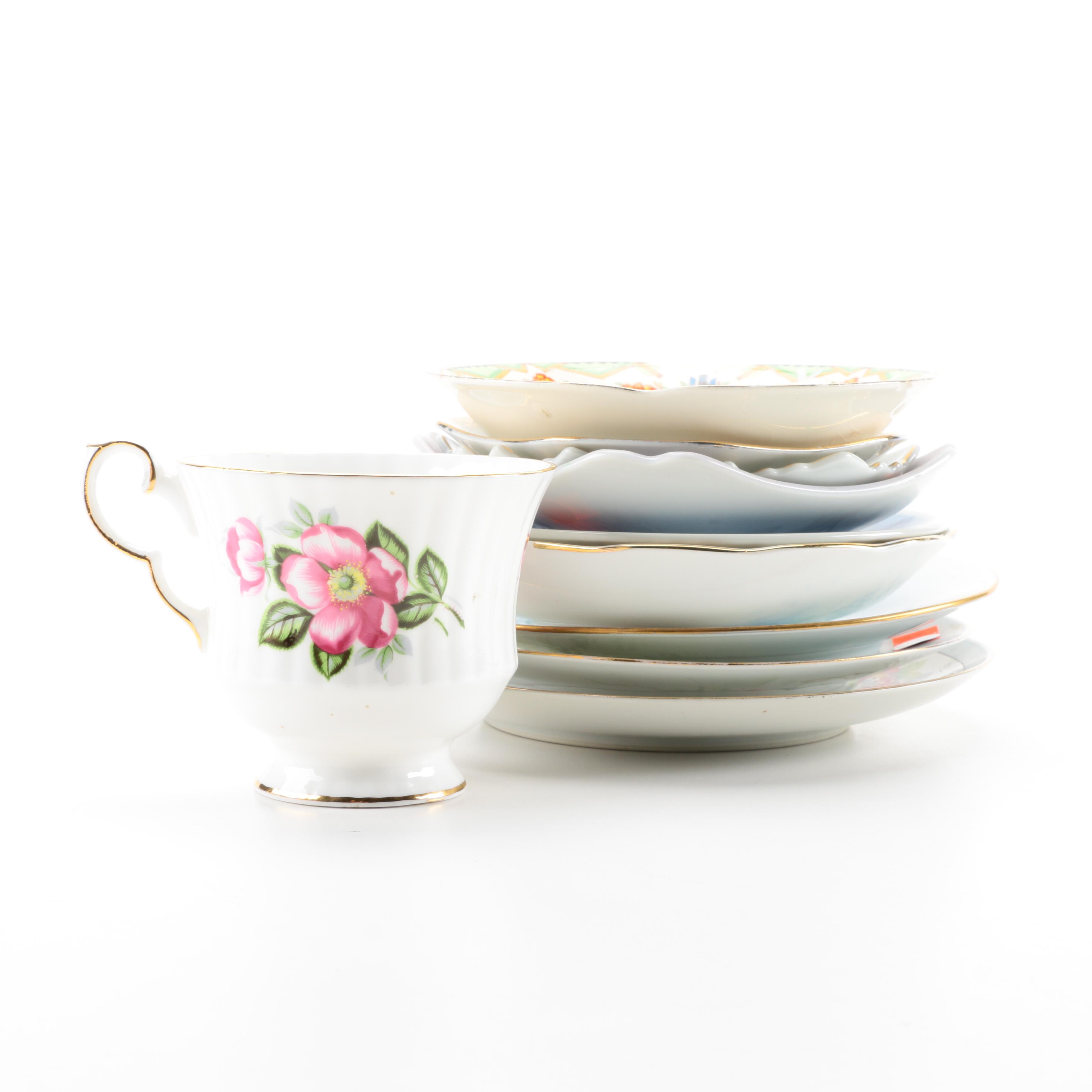 Assorted Saucers and Teacup