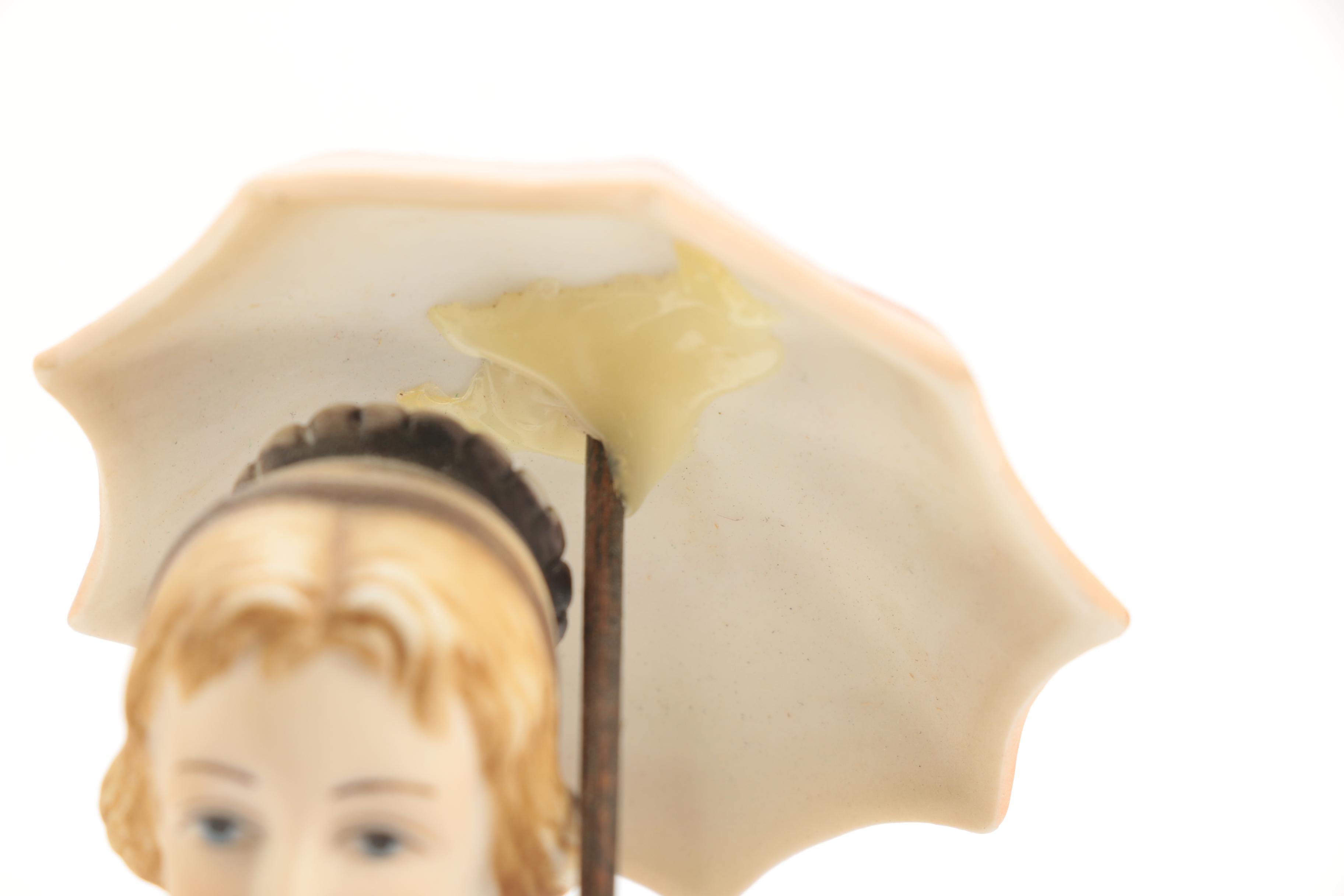 Lefton Hand-Painted Ceramic Figurine of Victorian Era Woman