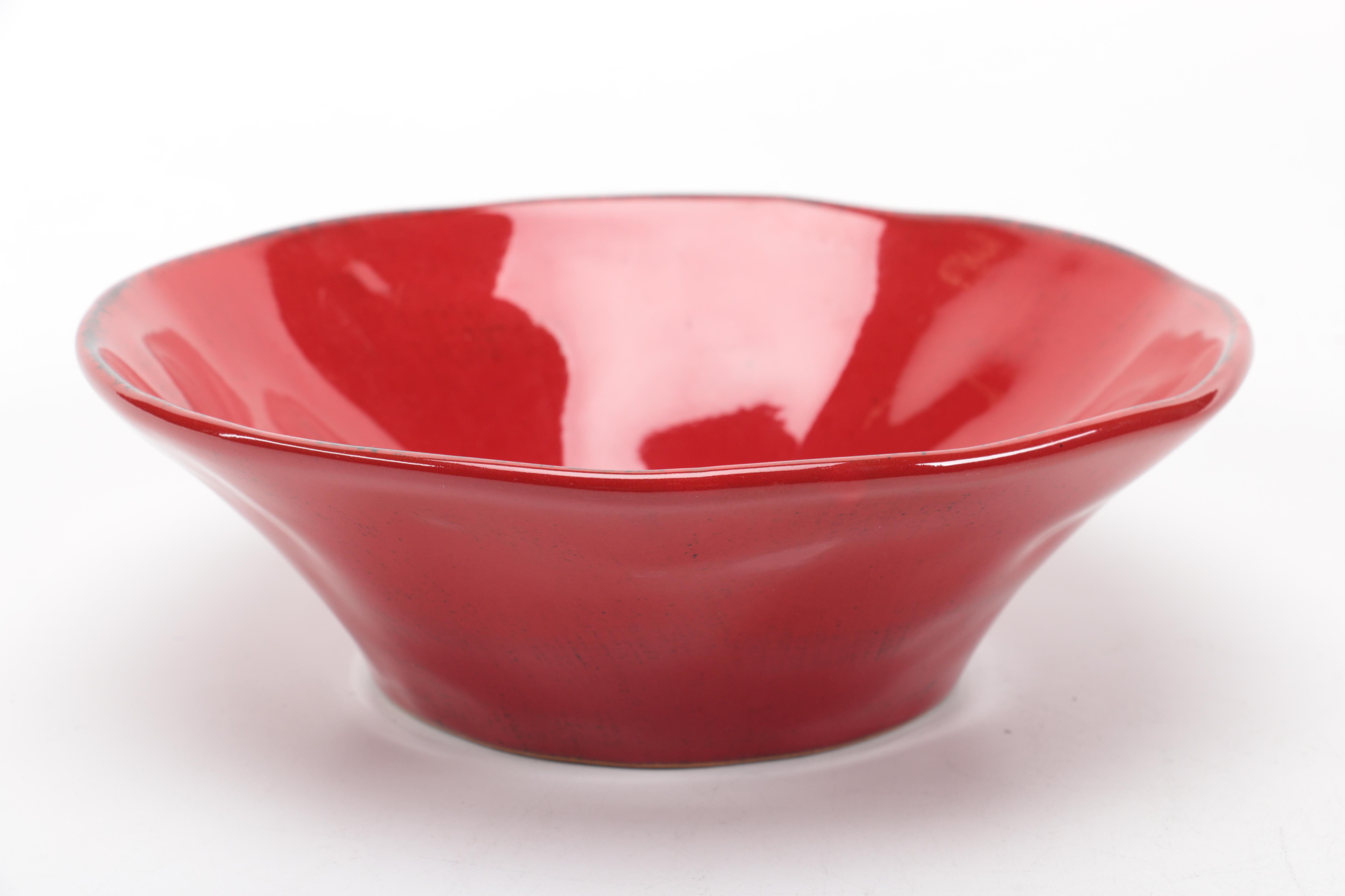 Red Crate & Barrel "Marin Red" Dinnerware Set