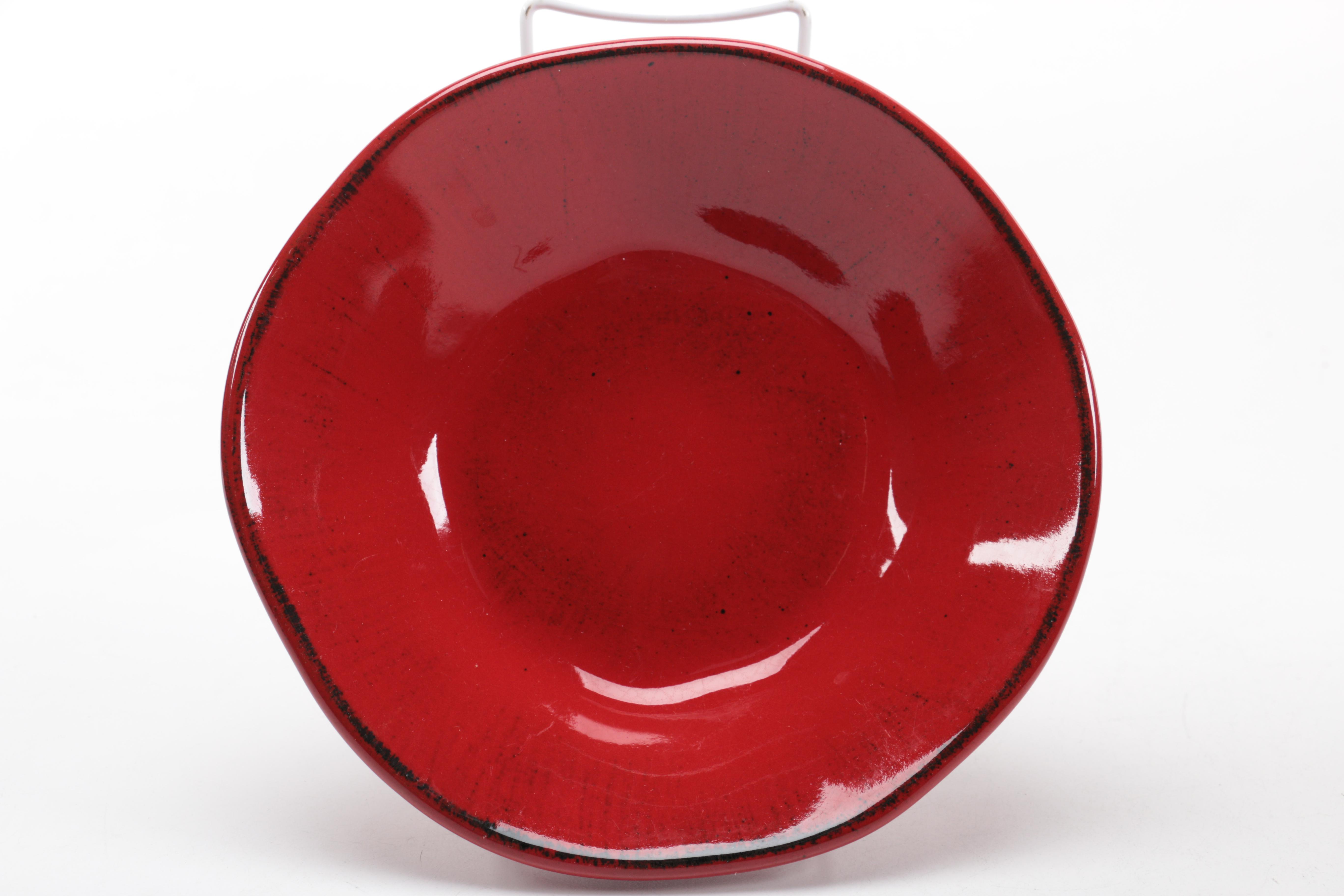 Red Crate & Barrel "Marin Red" Dinnerware Set