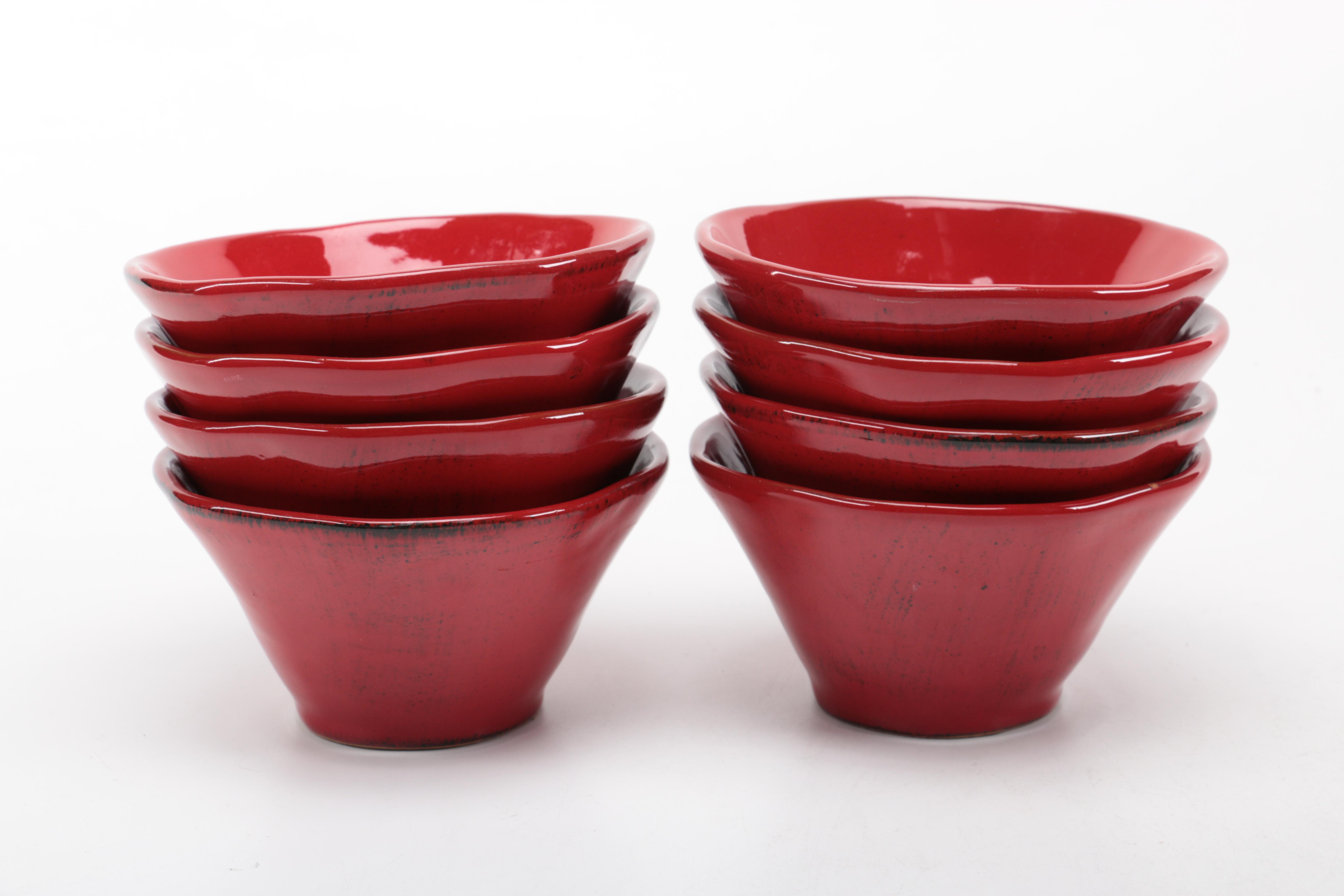 Red Crate & Barrel "Marin Red" Dinnerware Set