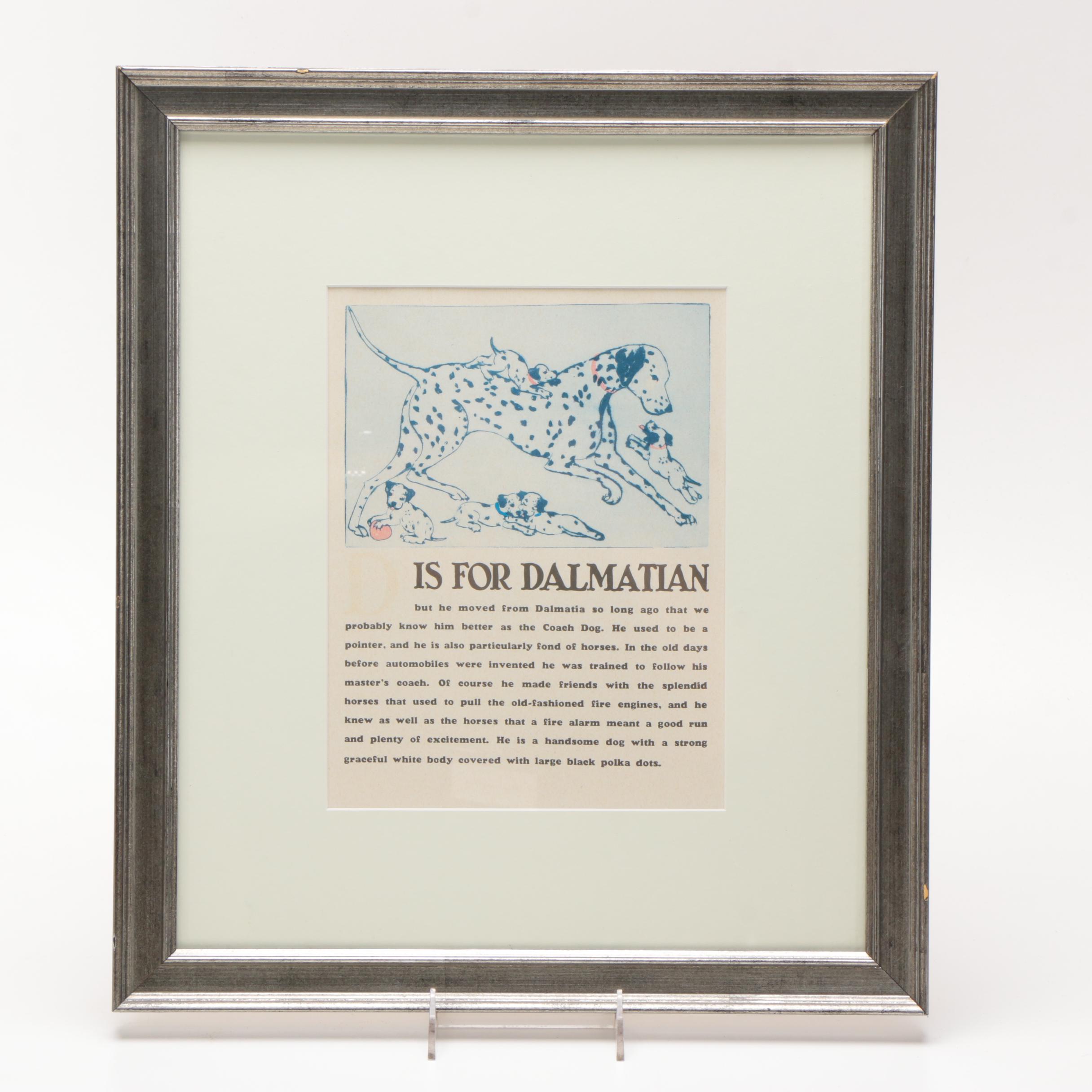 Offset Lithograph on Paper After Alphabet Illustration