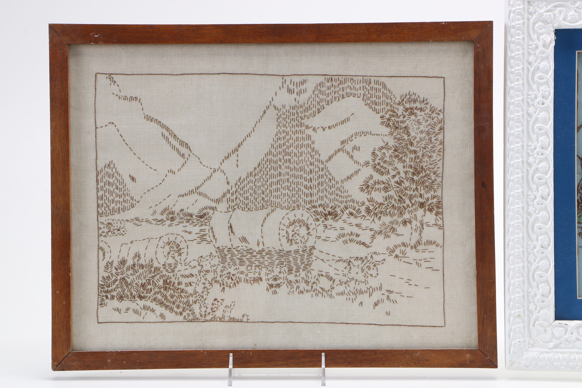Vintage Framed Embroidery Landscape Scenes