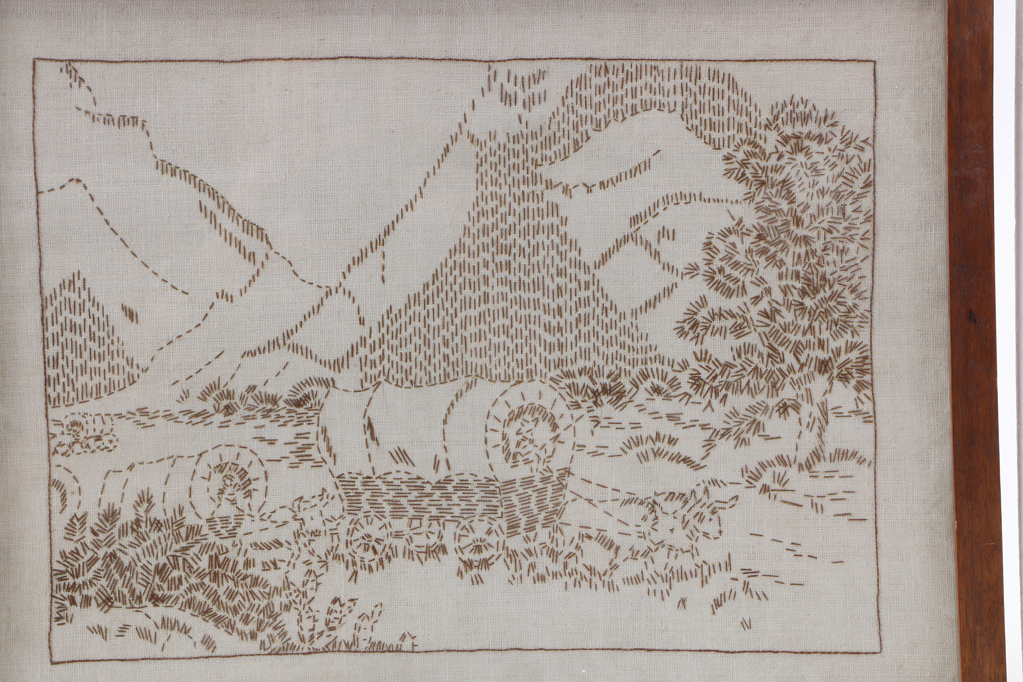 Vintage Framed Embroidery Landscape Scenes