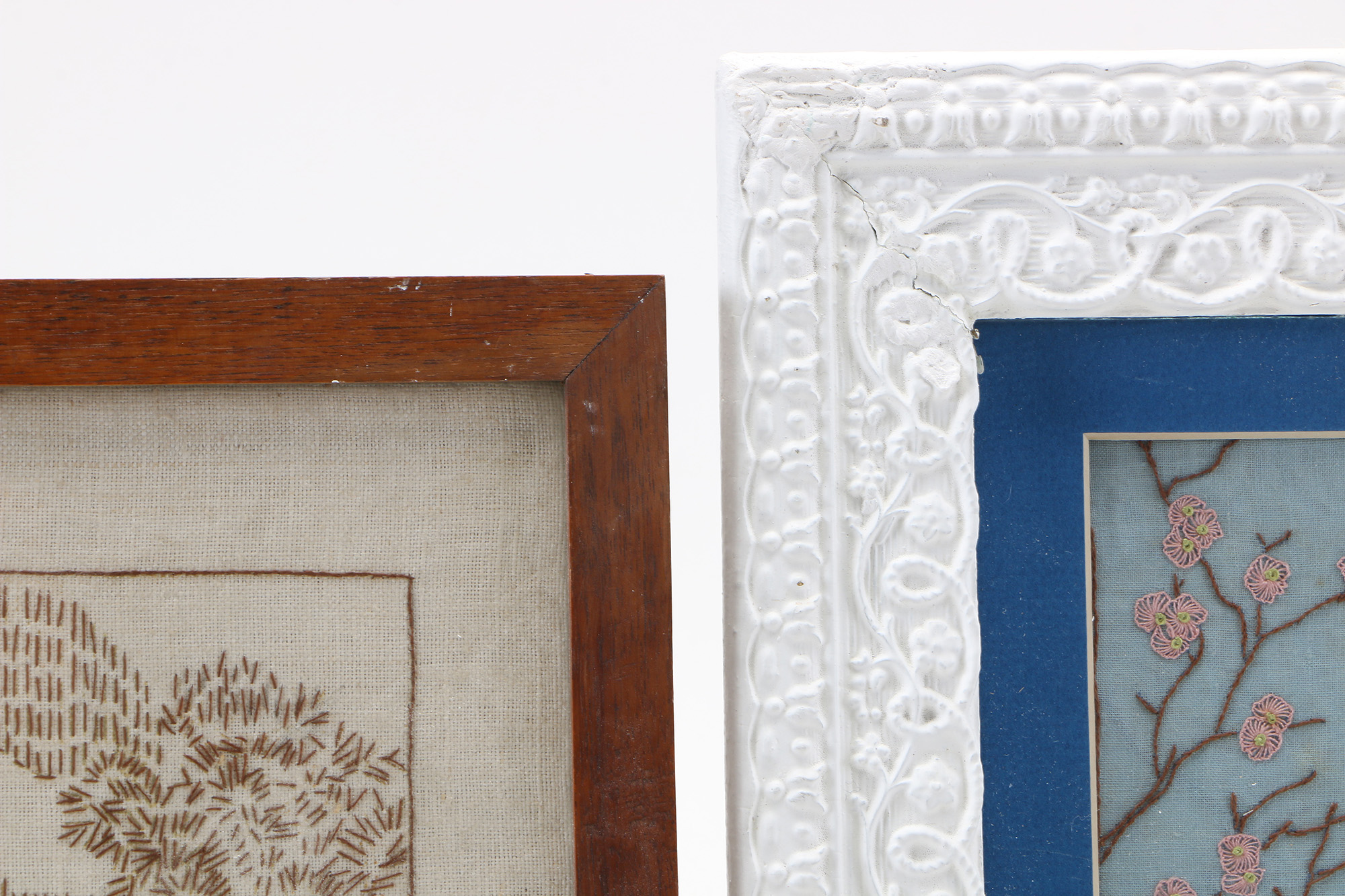 Vintage Framed Embroidery Landscape Scenes