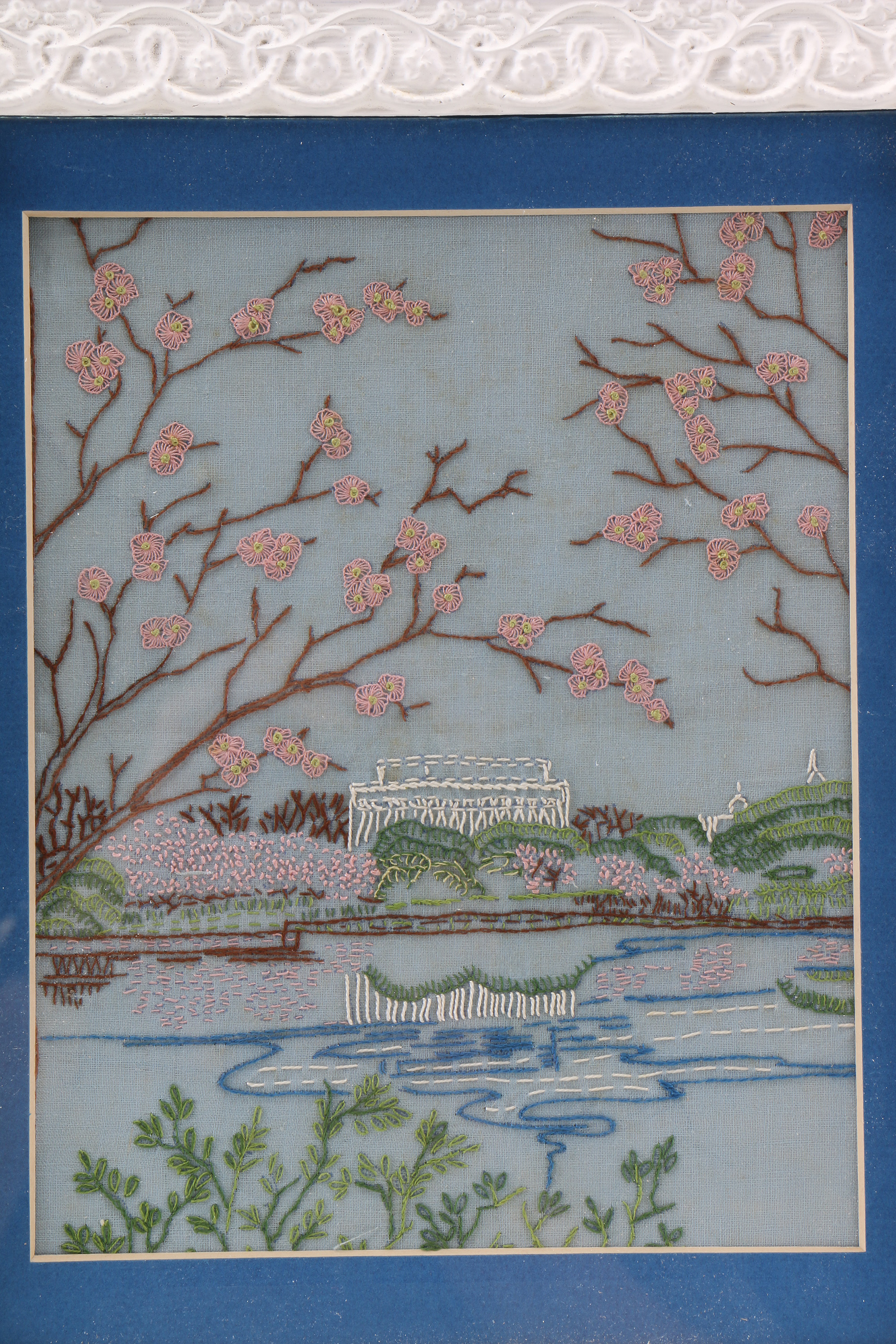 Vintage Framed Embroidery Landscape Scenes