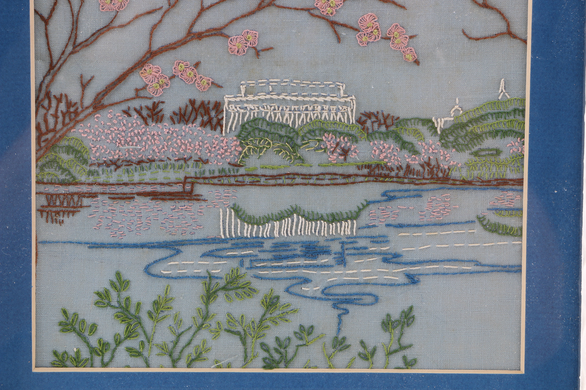 Vintage Framed Embroidery Landscape Scenes