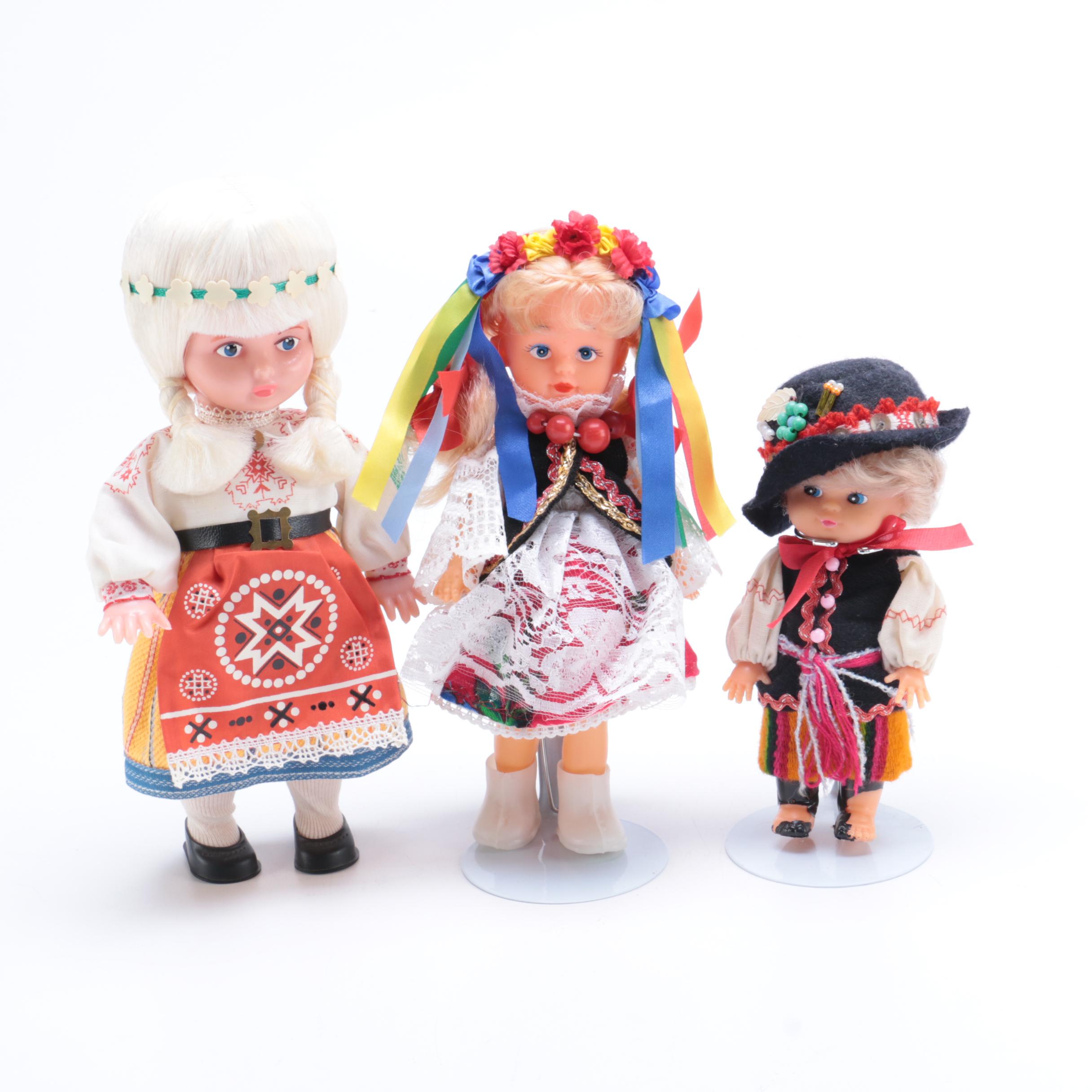 Three European Dolls