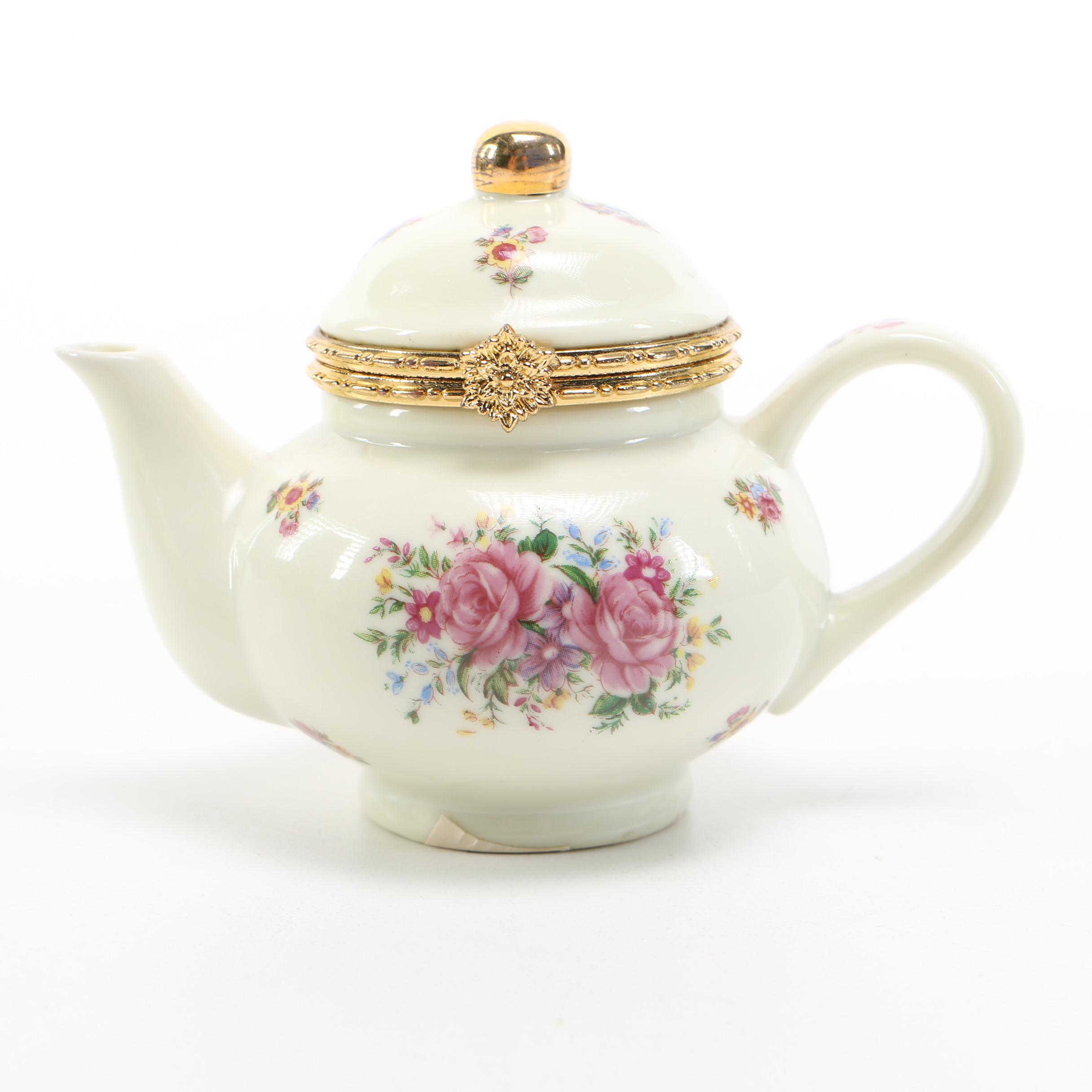 Pair of Formalities White Porcelain Teapot-Form Boxes