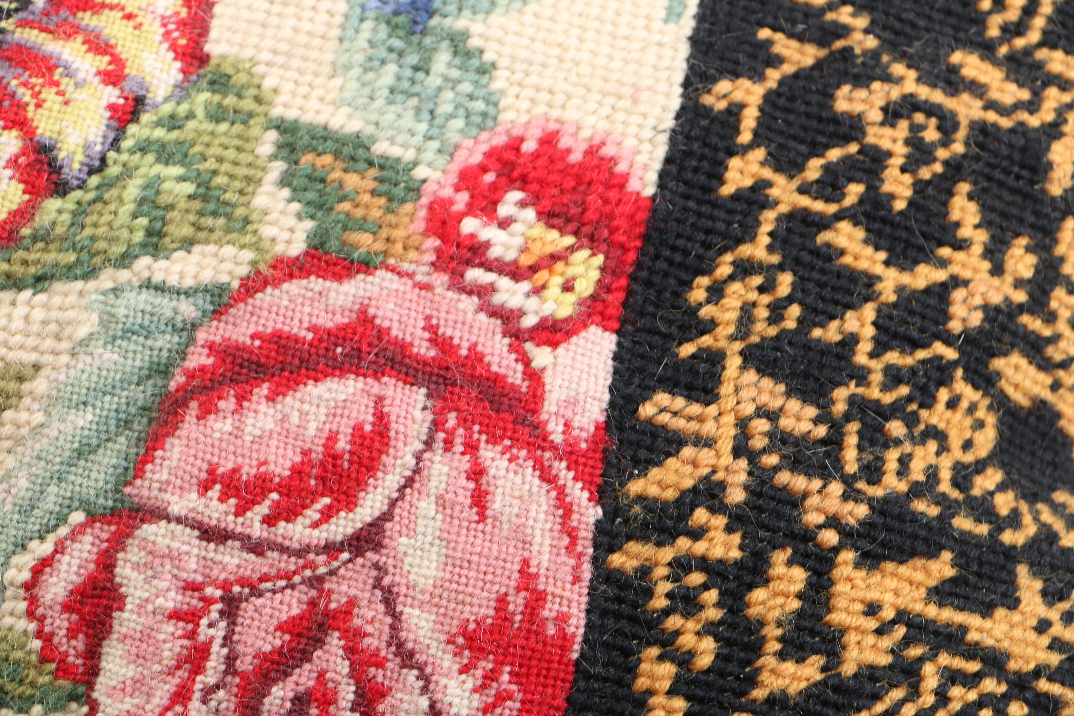 Pair of Hand Embroidered Floral Throw Pillows