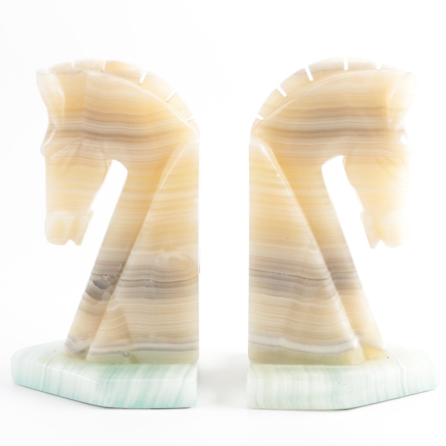 Agate Horse Accent Bookends