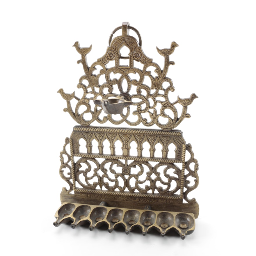 Brass Wall Menorah From Israel