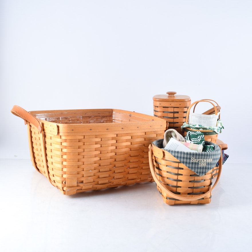 Assortment of Hand Woven Longaberger Baskets